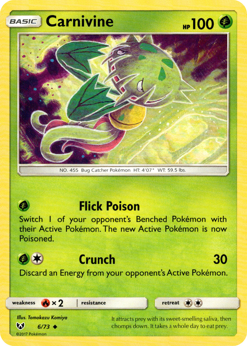 ポケモンカード Carnivine - 6/73 - Shining Legends – Card Cavern Trading Cards, LLC