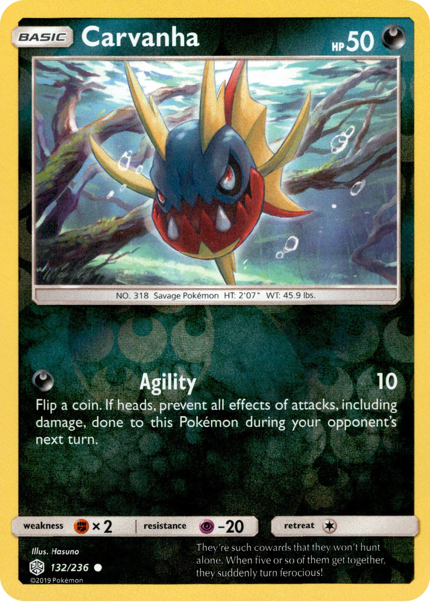 Carvanha - 132/236 - Cosmic Eclipse - Reverse Holo - Card Cavern