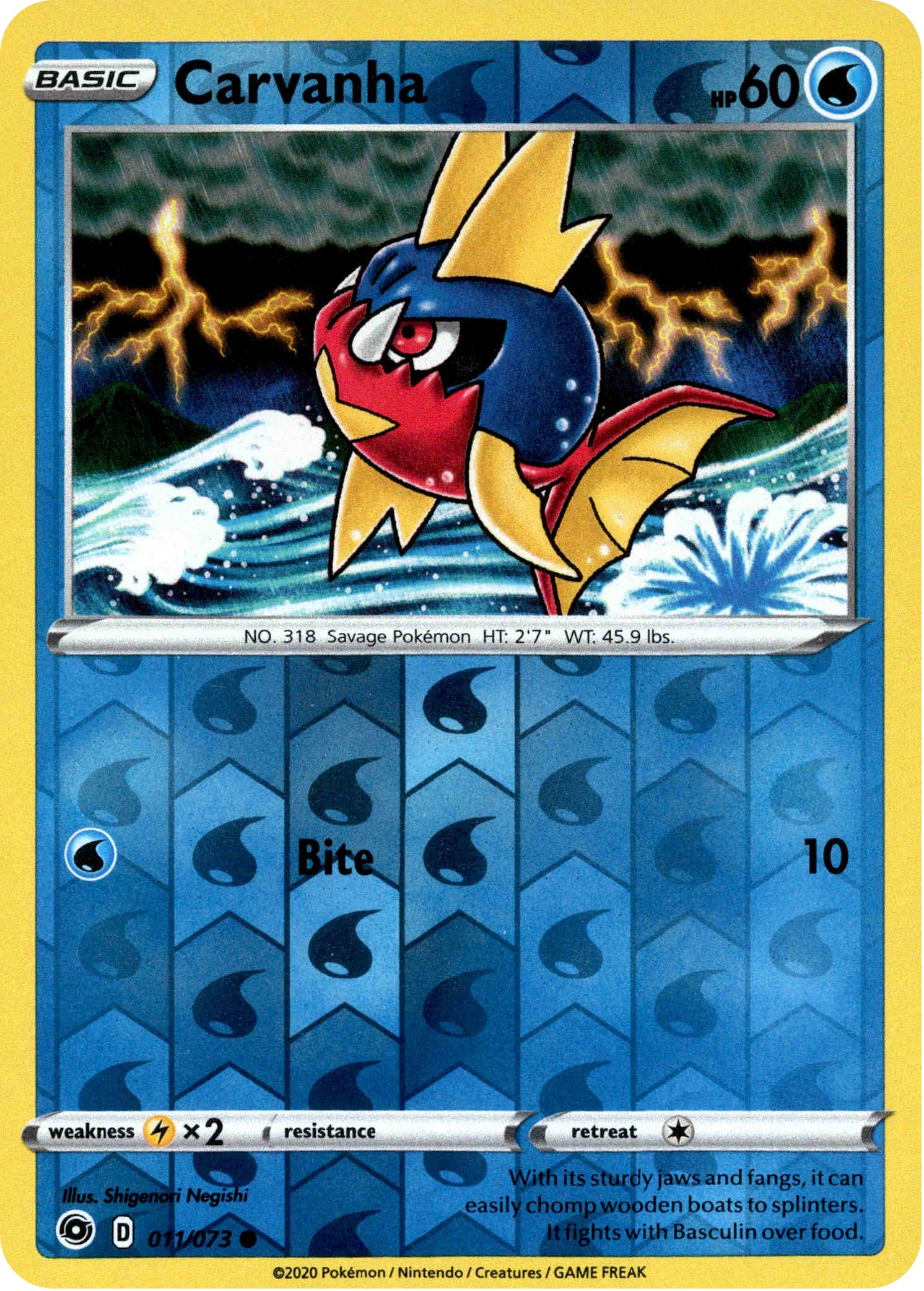 Carvanha - 11/73 - Champion's Path - Reverse Holo - Card Cavern