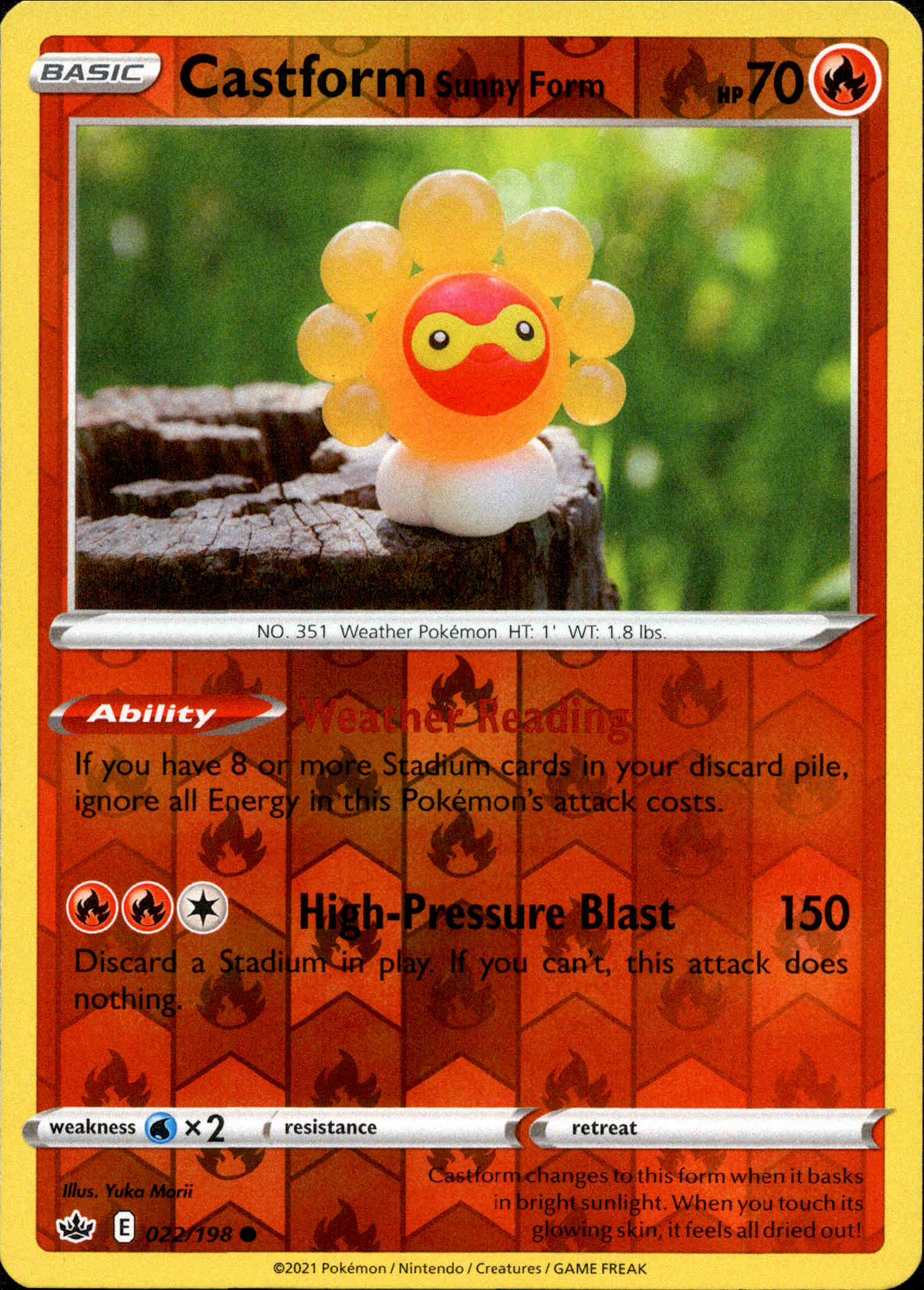 Castform Sunny Form - 022/198 - Chilling Reign - Reverse Holo - Card Cavern