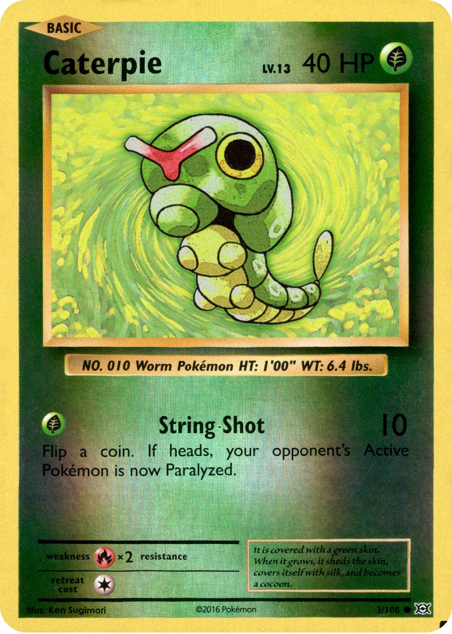 Caterpie - 3/108 - Evolutions - Reverse Holo - Card Cavern
