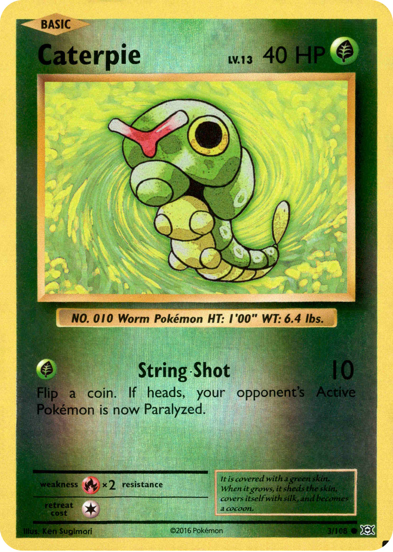 caterpie pokemon card holographic Caterpie - 3/108 - Evolutions