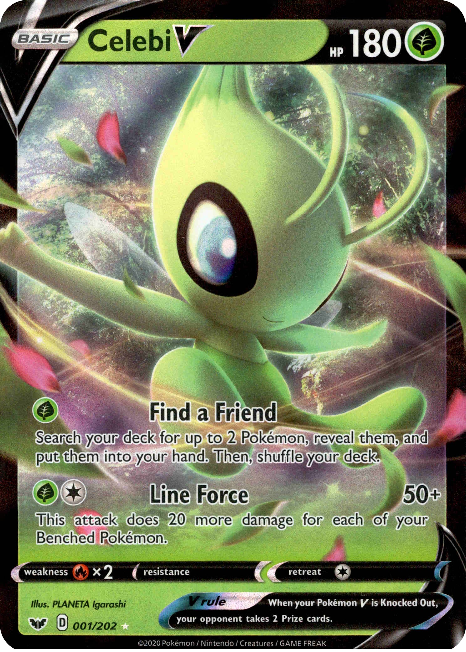 Celebi V - 1/202 - Sword & Shield - Holo - Card Cavern