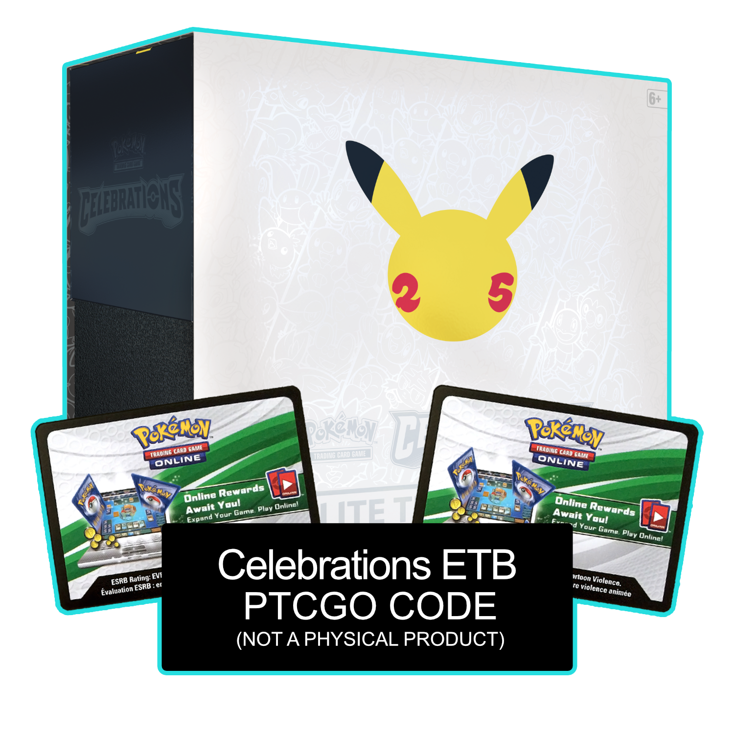 Celebrations ETB - 25th Anniversary - Sleeves and Deck Box PTCGL Code - Card Cavern