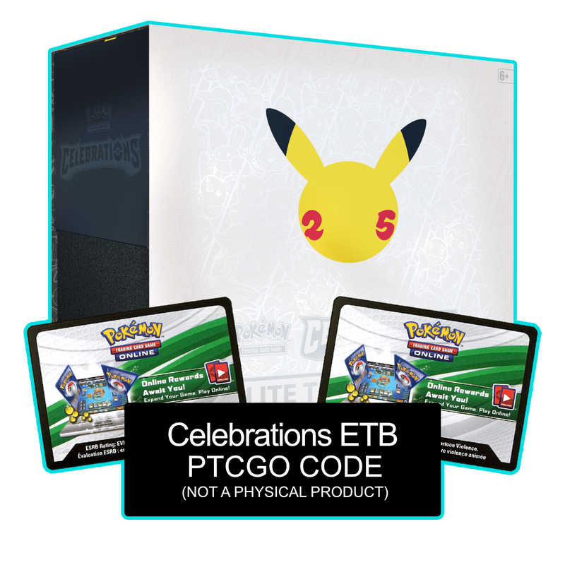 Celebrations ETB - 25th Anniversary - Sleeves and Deck Box PTCGO Code - Card Cavern