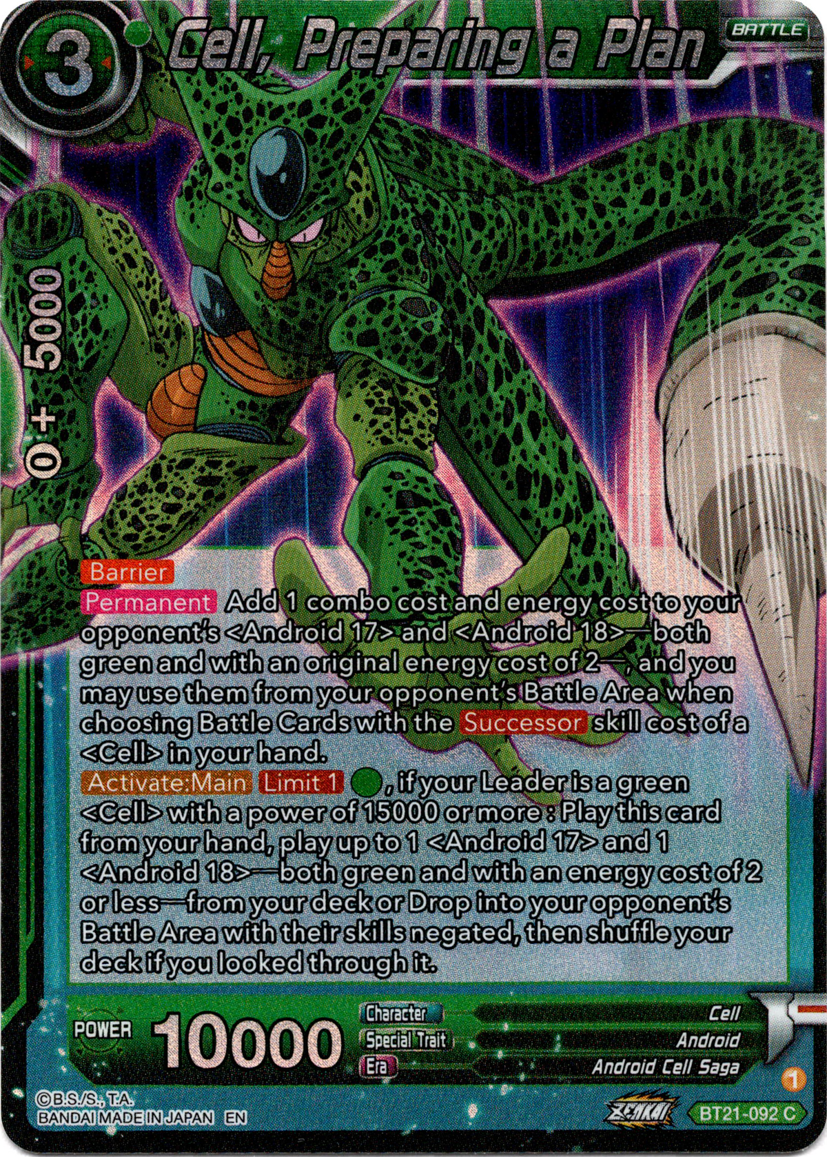 Cell, Preparing a Plan - BT21-092 - Wild Resurgence - Foil - Card Cavern
