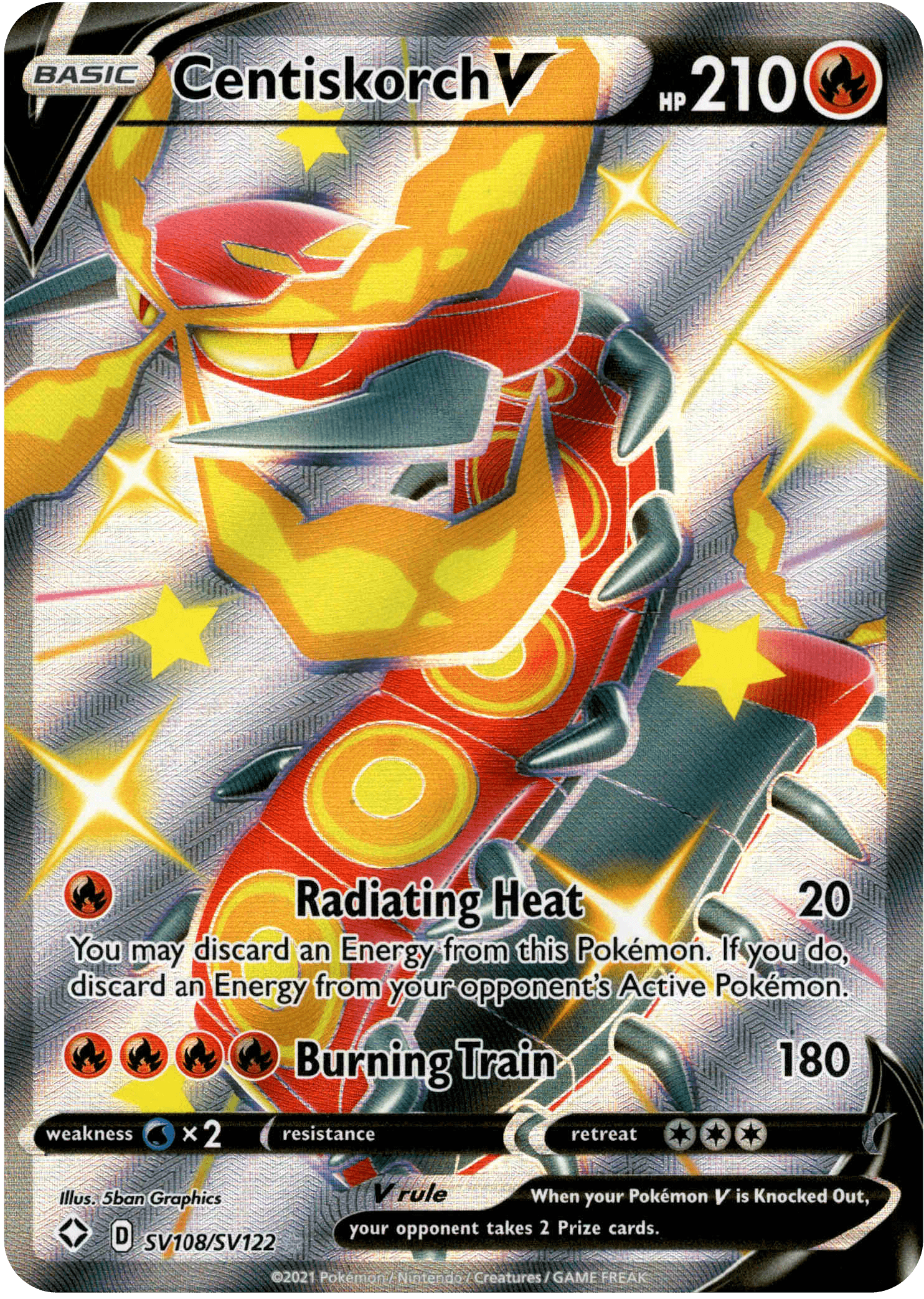 Centiskorch V - SV108/SV122 - Shining Fates - Holo - Card Cavern