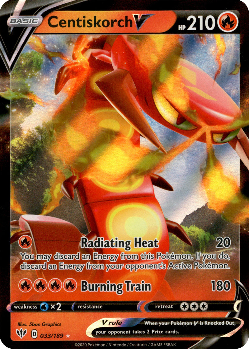 Pokemon Darkness Ablaze Ultra Rare Holo Centiskorch V #33
