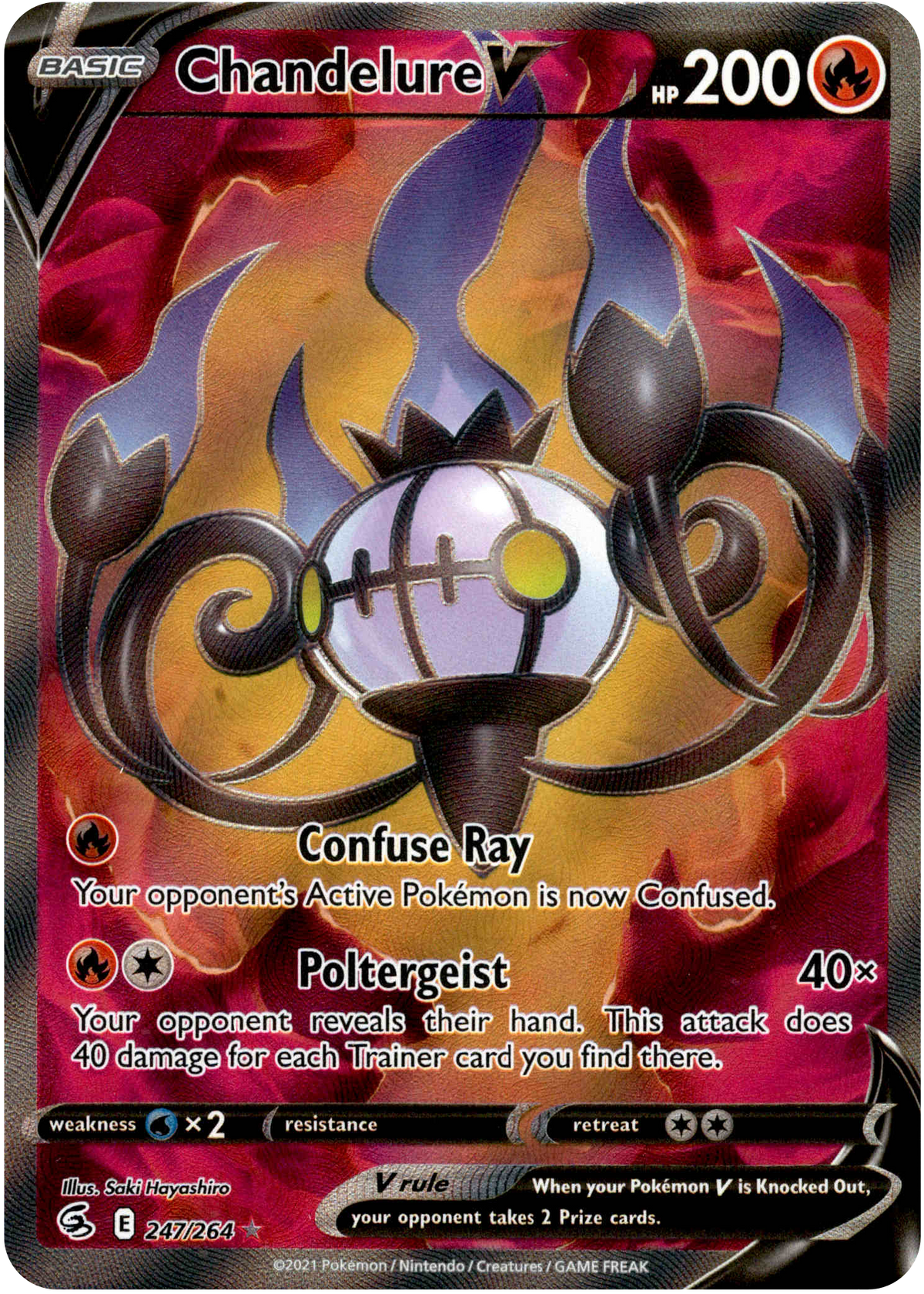 Chandelure V Full Art - 247/264 - Fusion Strike - Holo - Card Cavern