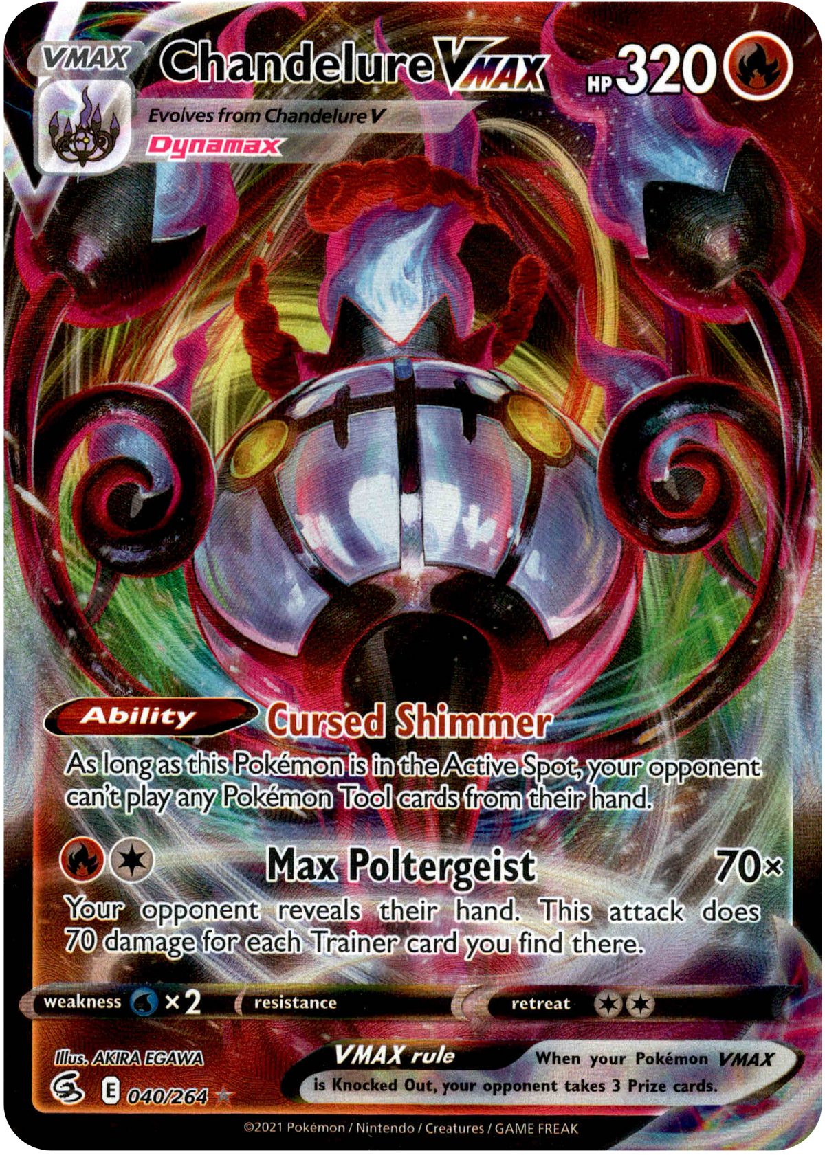 Chandelure VMAX - 040/264 - Fusion Strike - Holo - Card Cavern
