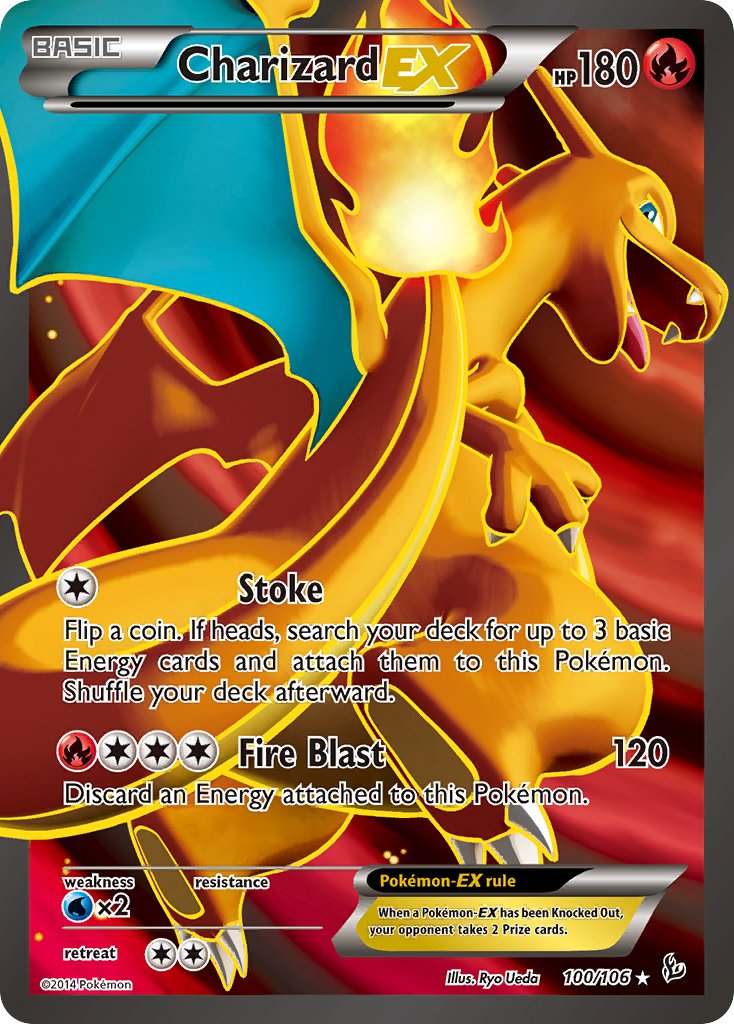 Charizard EX Full Art - 100/106 - Flashfire - Holo - Card Cavern
