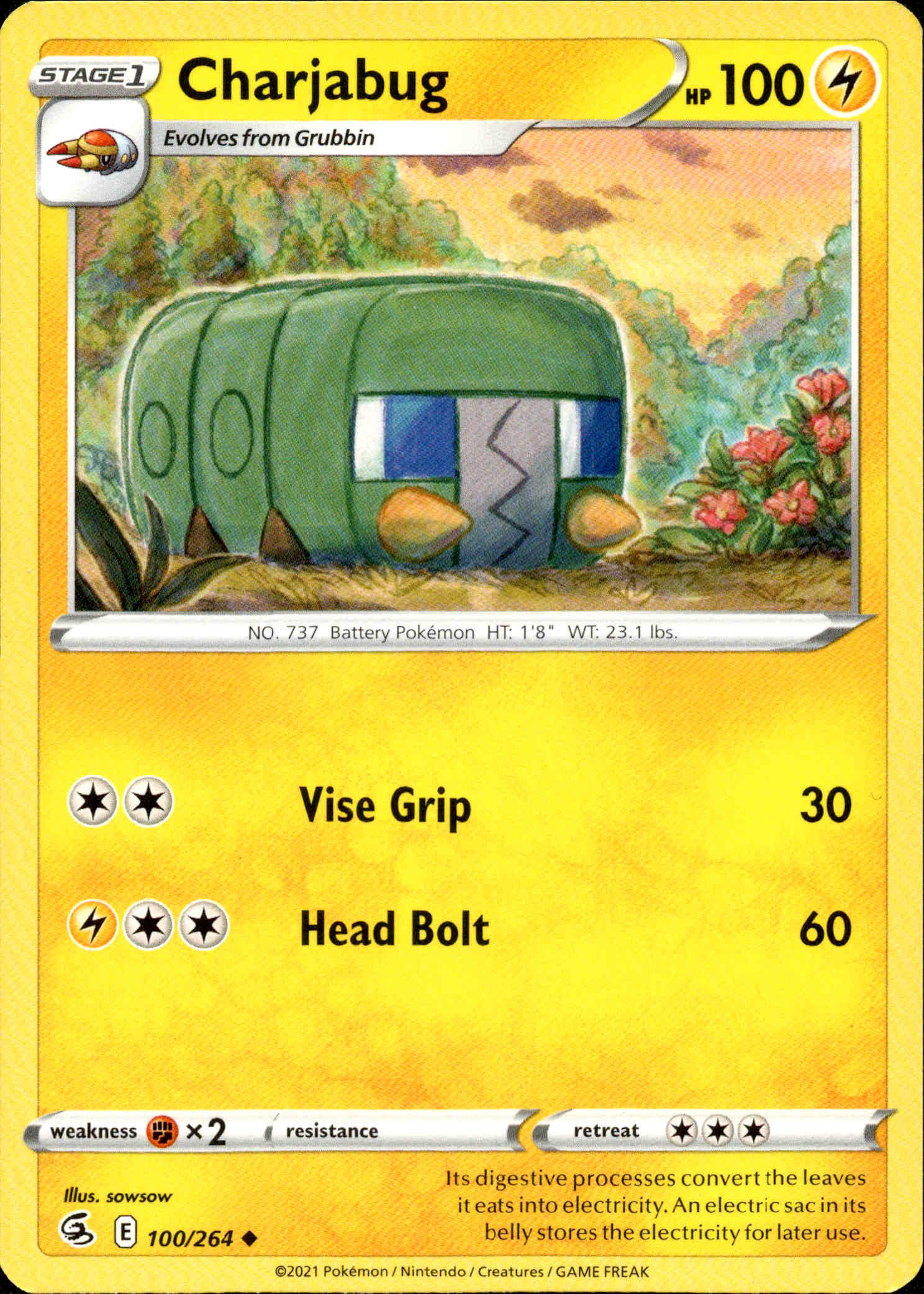 Charjabug - 100/264 - Fusion Strike - Card Cavern