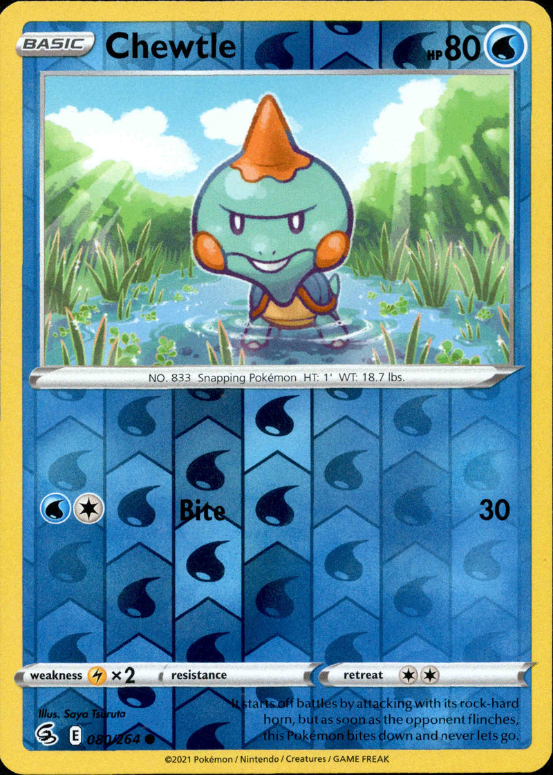 Chewtle - 080/264 - Fusion Strike - Reverse Holo - Card Cavern
