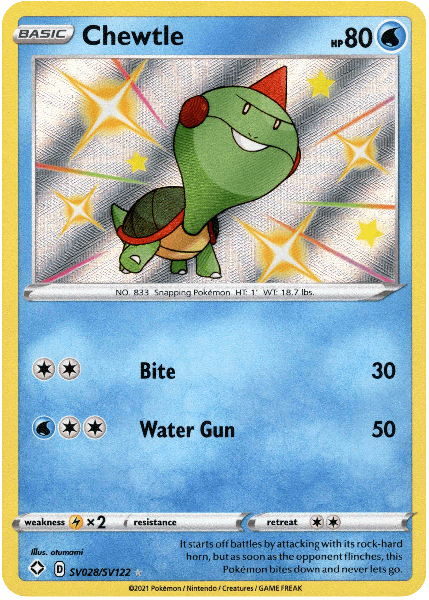 Chewtle - SV028/SV122 - Shining Fates - Holo - Card Cavern