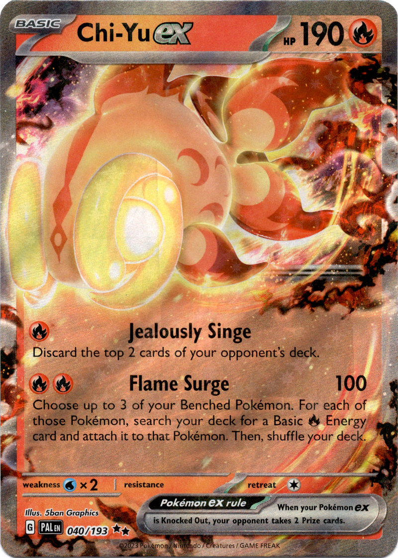 Pokemon Trading Card Game Paldea Evolved Double Rare Chi-Yu ex #40 Pokemon Trading Card Game Paldea Evolved Double Rare Chi-Yu ex #40