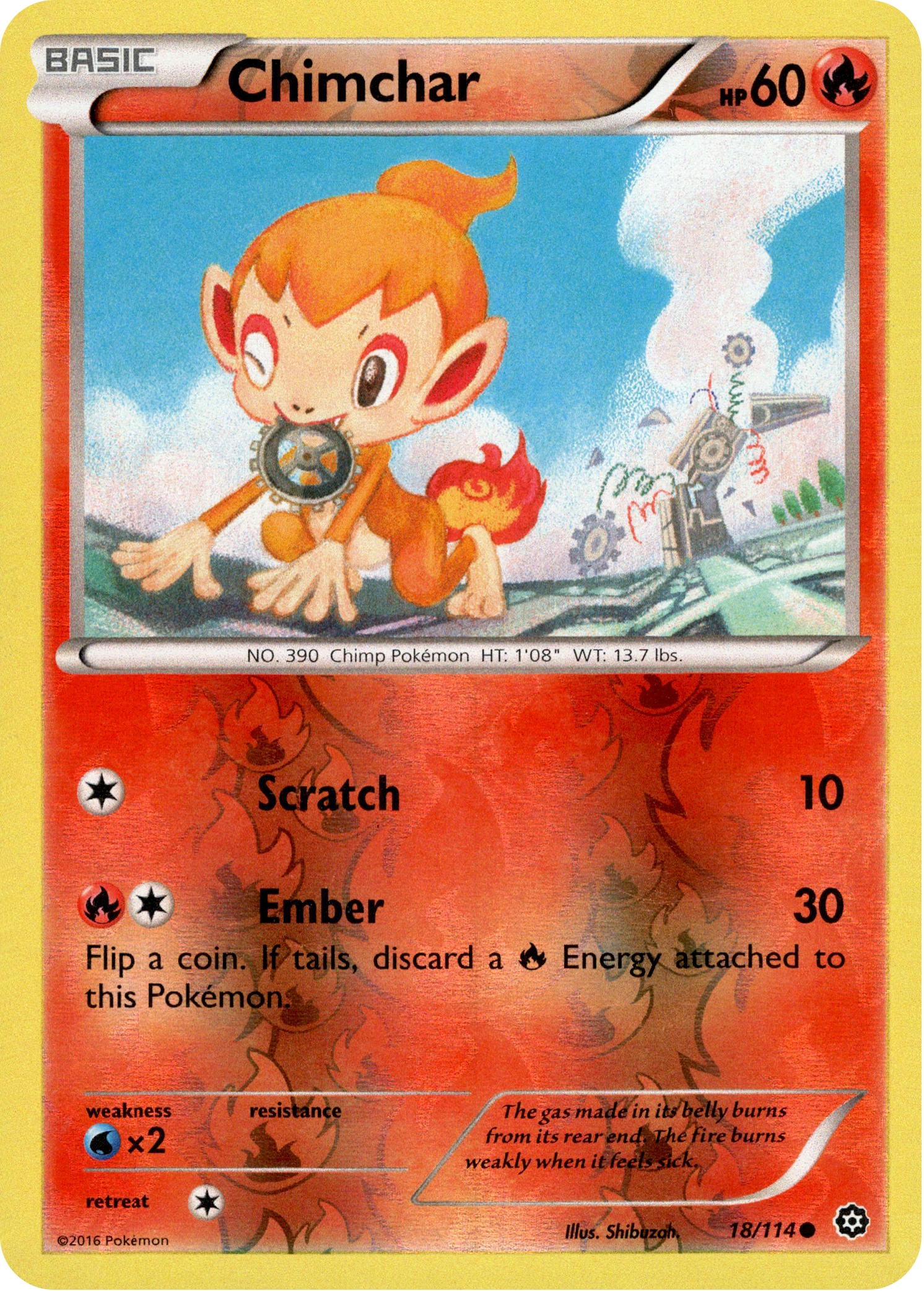 Chimchar - 18/114 - Steam Siege - Reverse Holo - Card Cavern