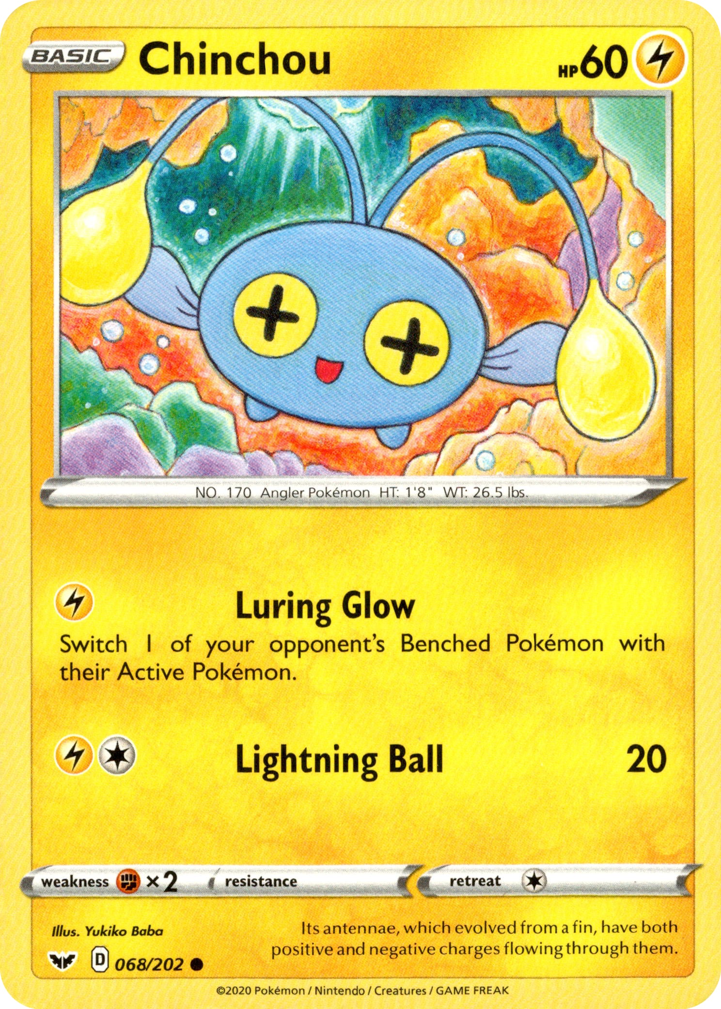Chinchou - 68/202 - Sword & Shield - Card Cavern