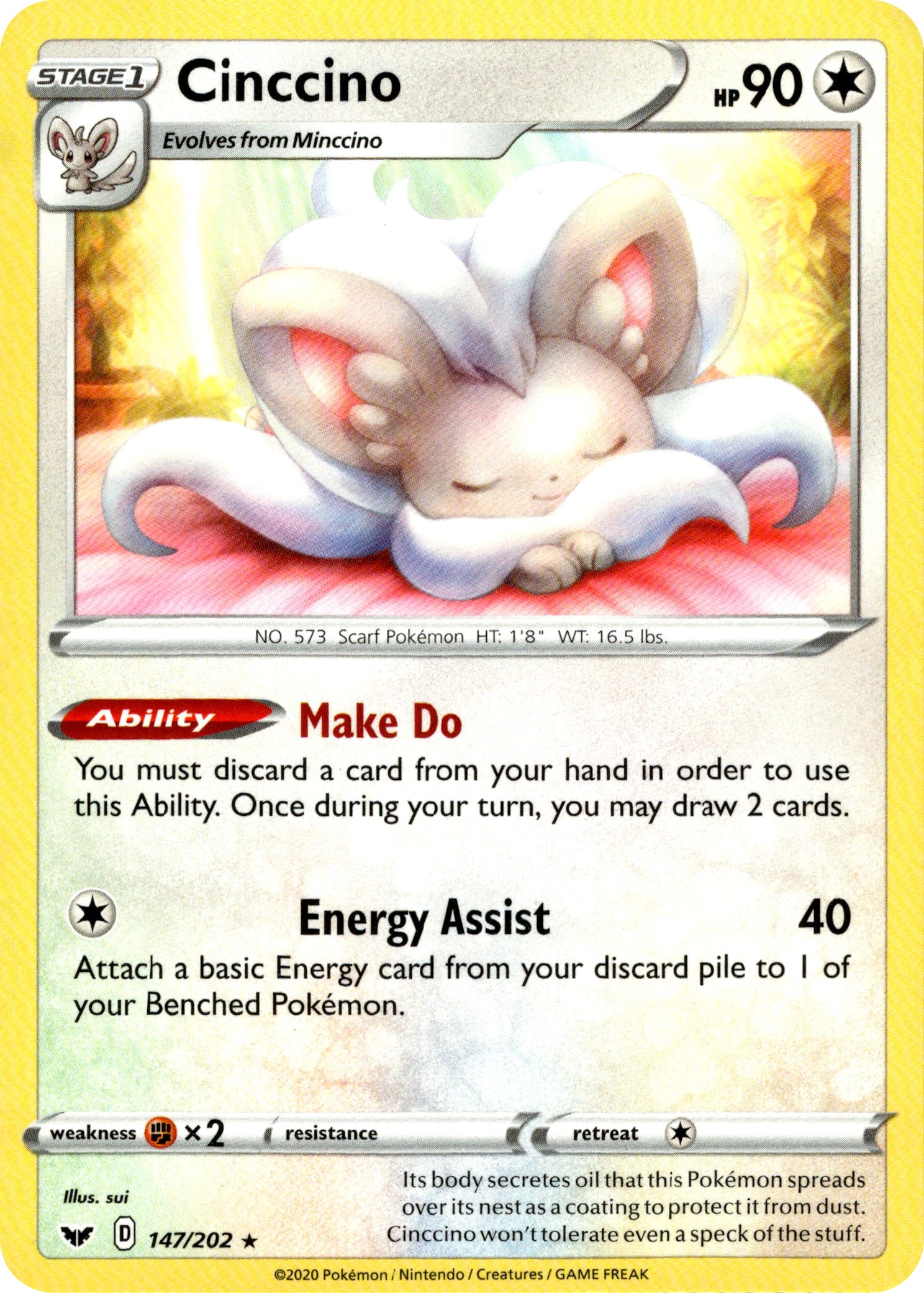 Cinccino - 147/202 - Sword & Shield - Card Cavern