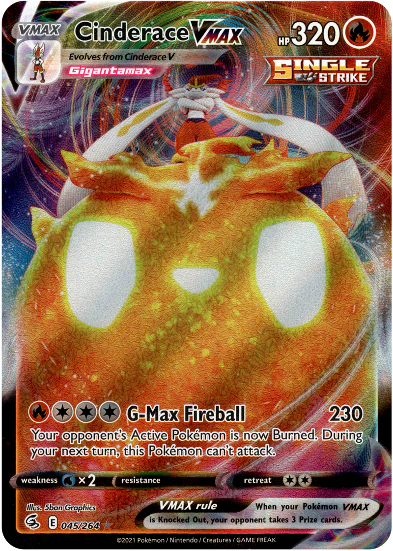 Cinderace VMAX - 045/264 - Fusion Strike - Holo - Card Cavern