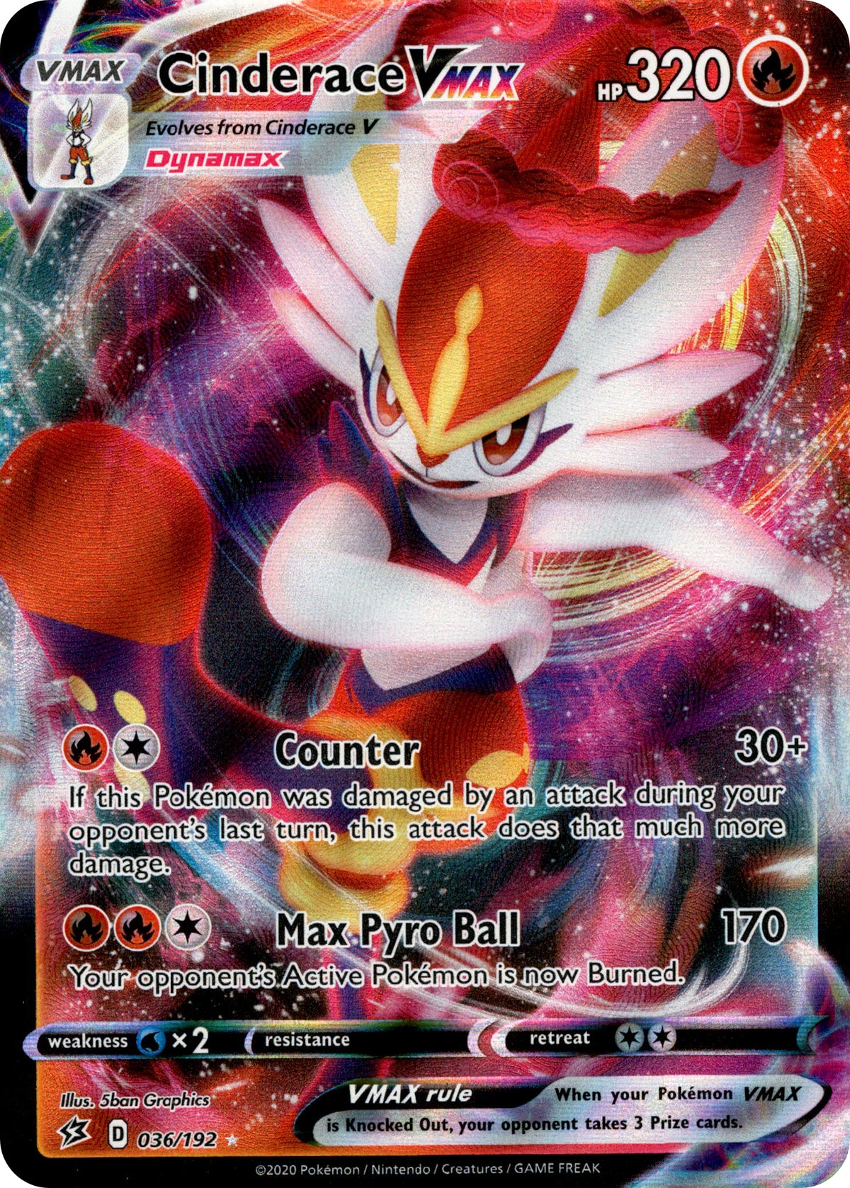Cinderace VMAX - 36/192 - Rebel Clash - Holo - Card Cavern