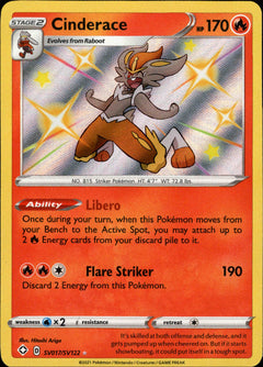 Cinderace - SV017/SV122 - Shining Fates - Holo - Card Cavern