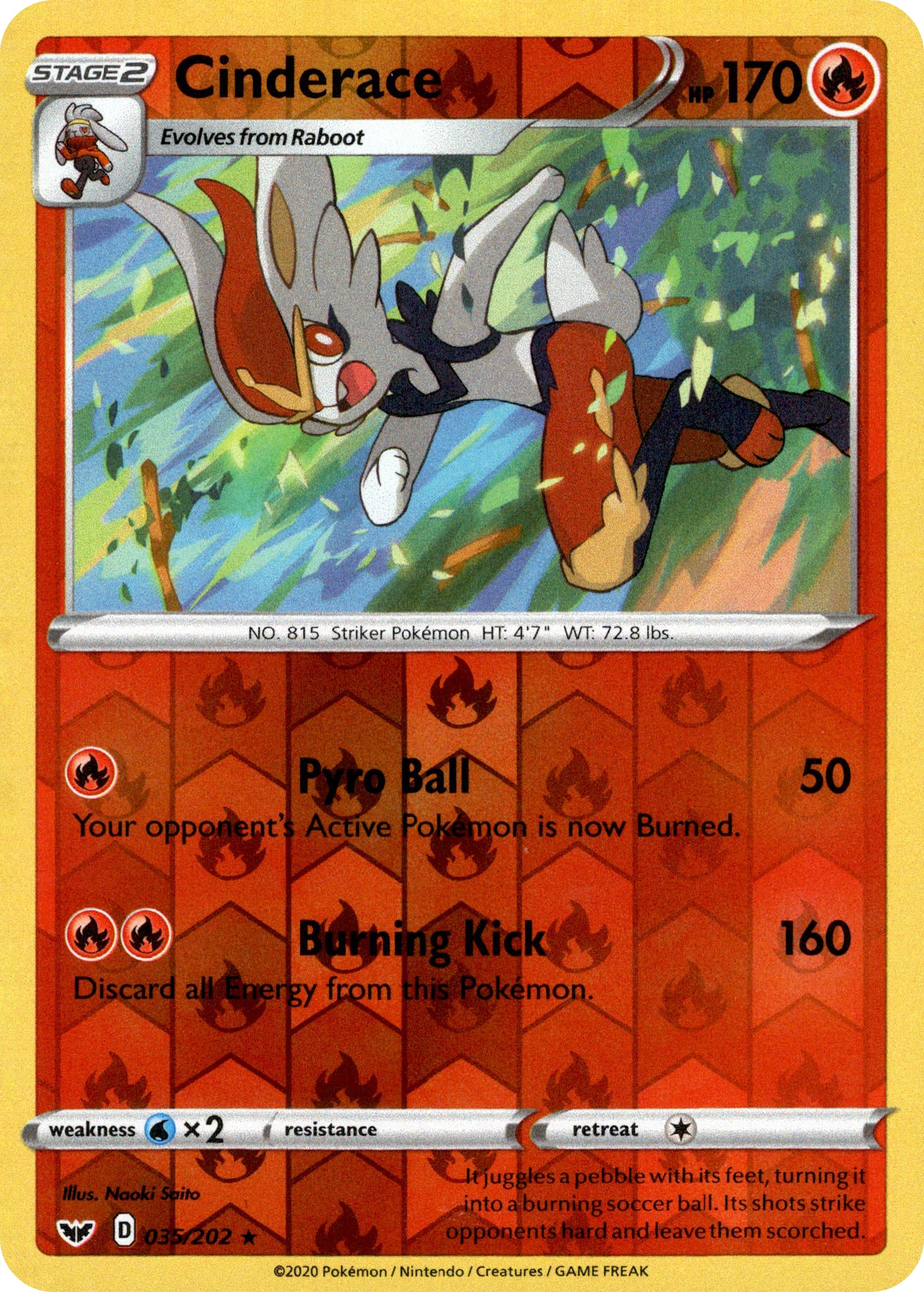 Cinderace - 35/202 - Sword & Shield - Reverse Holo - Card Cavern
