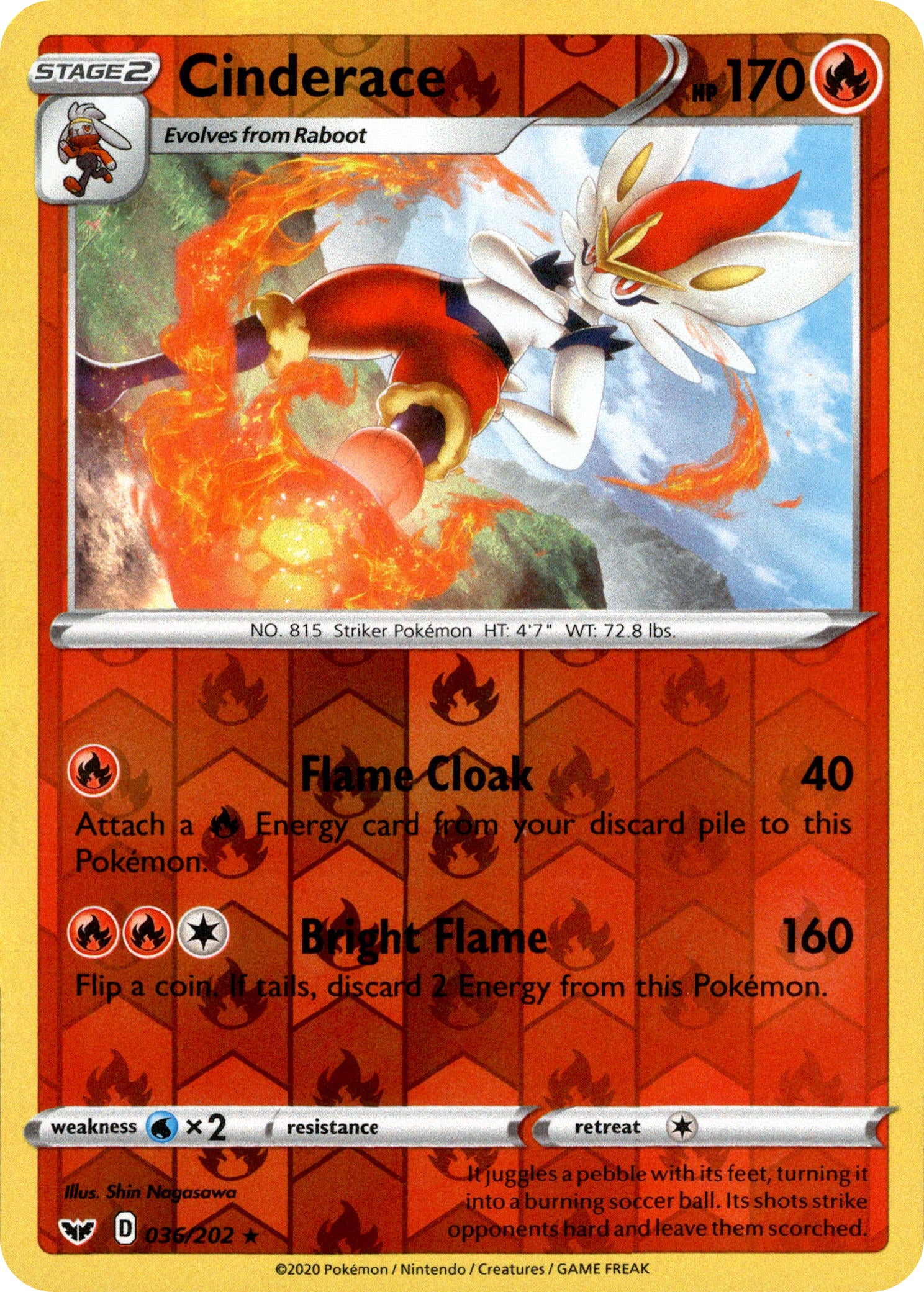 Cinderace - 36/202 - Sword & Shield - Reverse Holo - Card Cavern