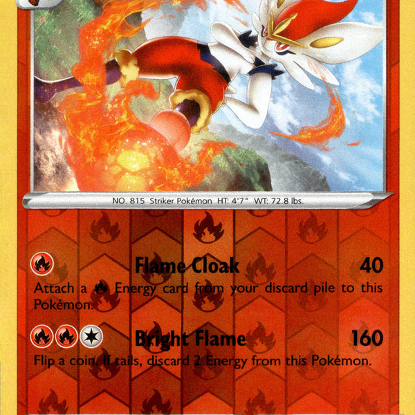 cinderace pokemon card holographic HOLO Cinderace 028/198 NM - Chilling Reign Pokemon Card - Ryuta Fuse Art