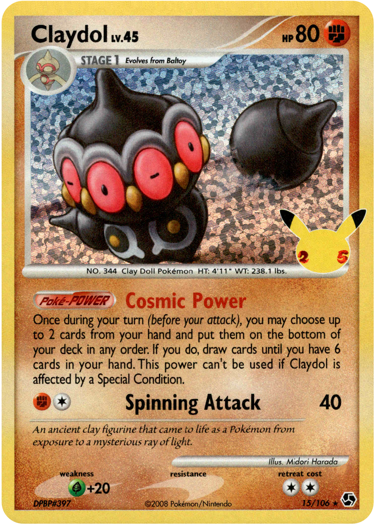 Claydol (Classic Collection) - 15/106 - Celebrations - Holo - Card Cavern