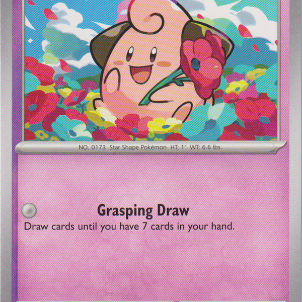cleffa pokemon card full art AR 113/108 sv3 Japanese Ruler of the Black Flame shuffle your hand into your deck and then draw 6 cards Cleffa 202/197 Sv03: Obsidian Flames