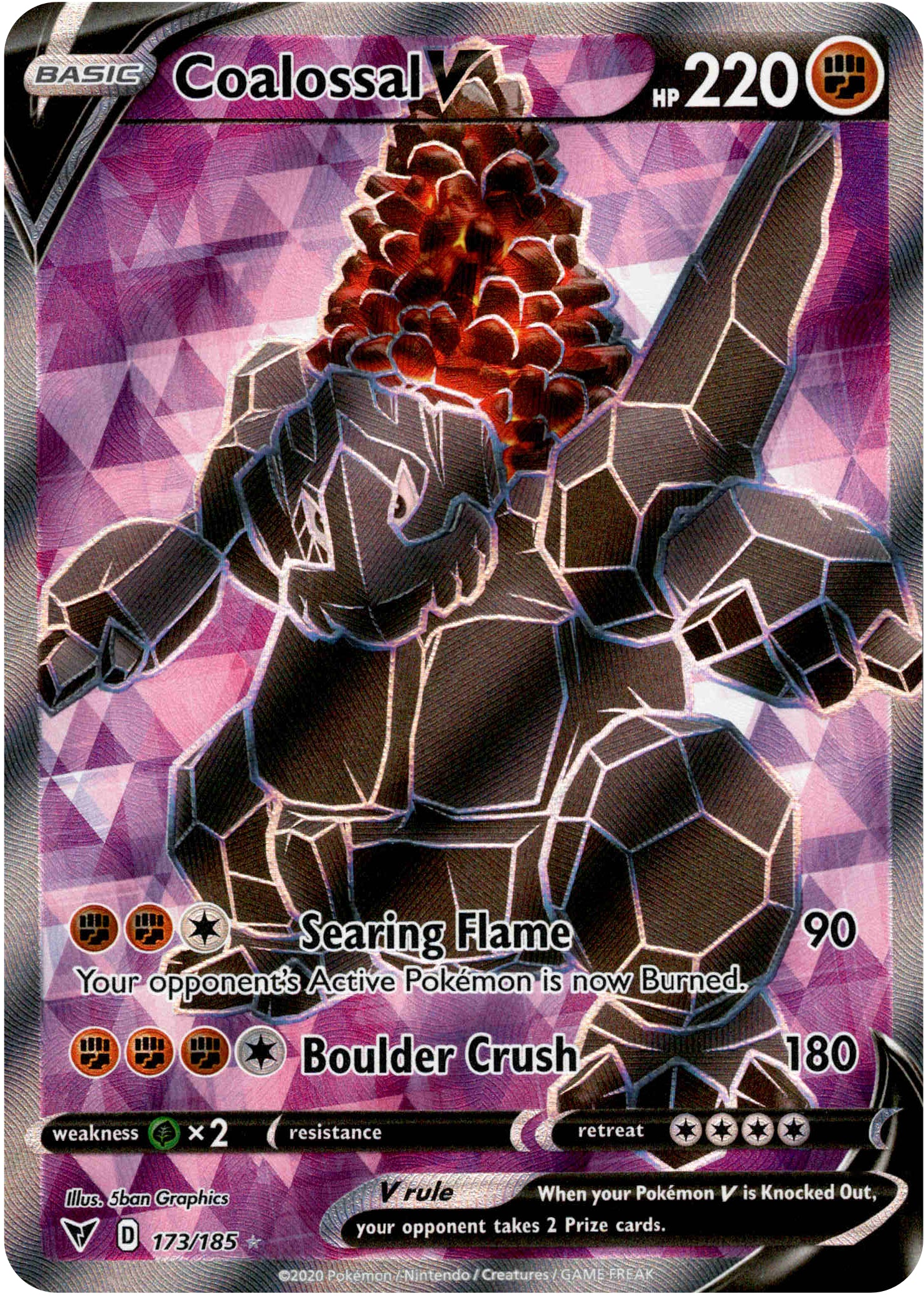 Coalossal V Full Art - 173/185 - Vivid Voltage - Holo - Card Cavern