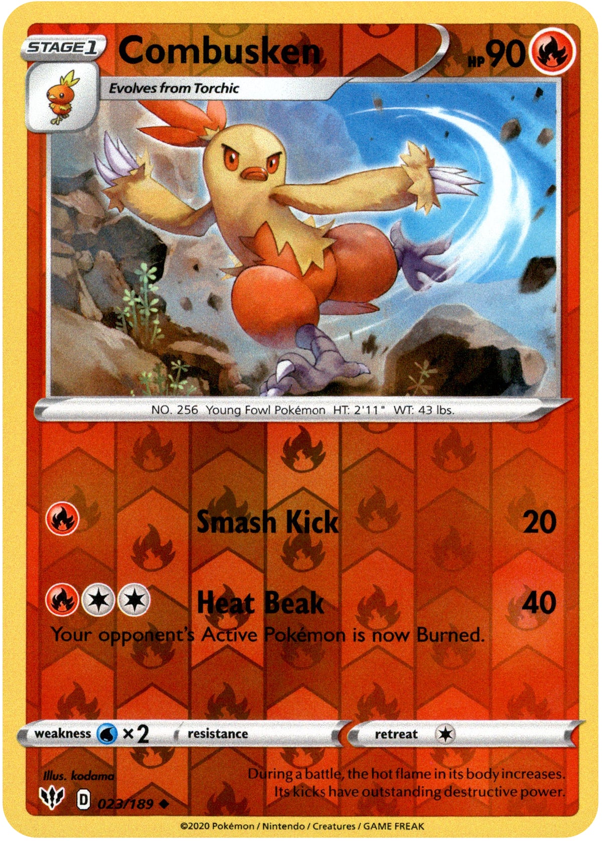 Combusken - 23/189 - Darkness Ablaze - Reverse Holo - Card Cavern