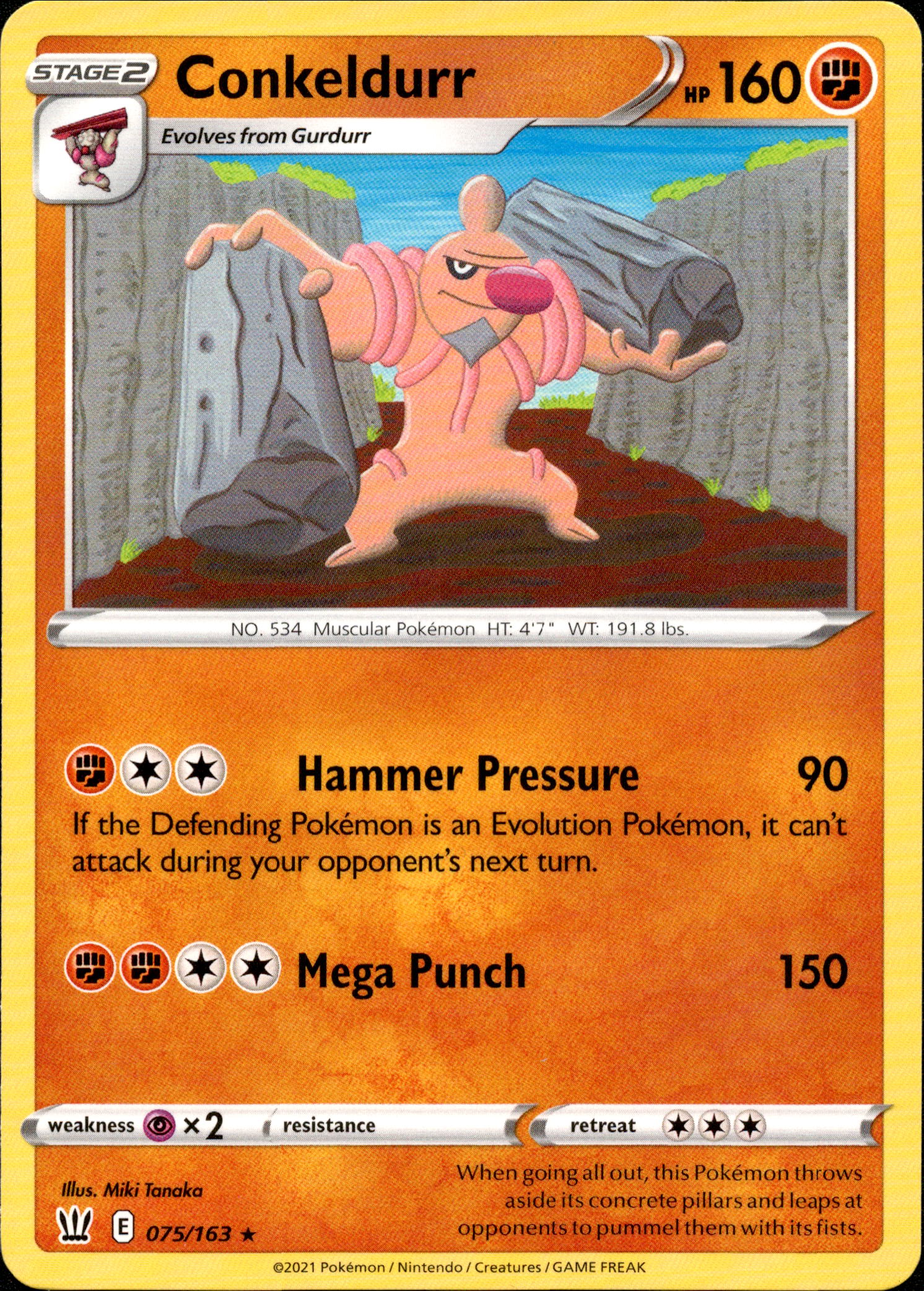 Conkeldurr - 075/163 - Battle Styles - Card Cavern