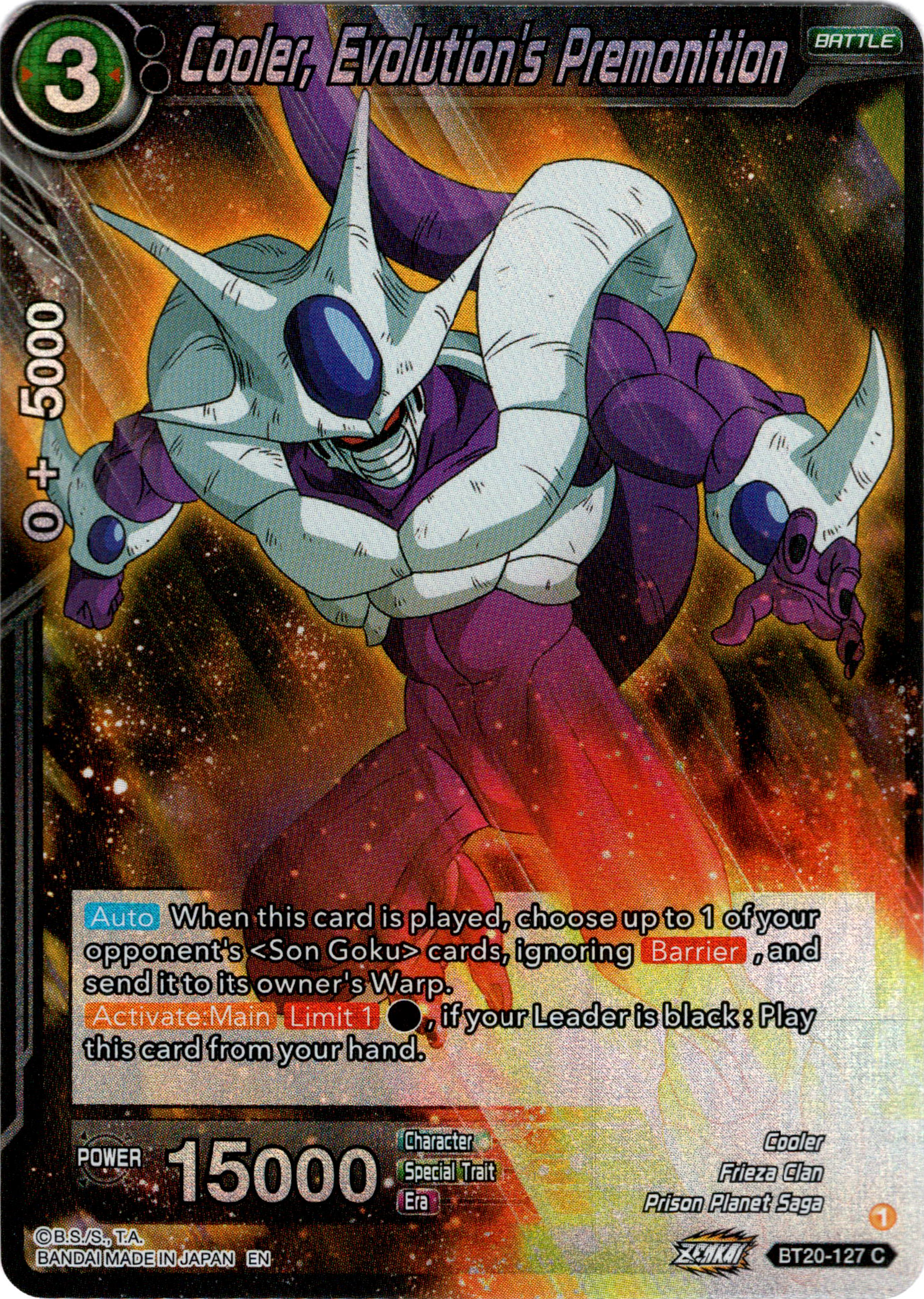 Cooler, Evolution's Premonition - BT20-127 C - Power Absorbed - Foil - Card Cavern