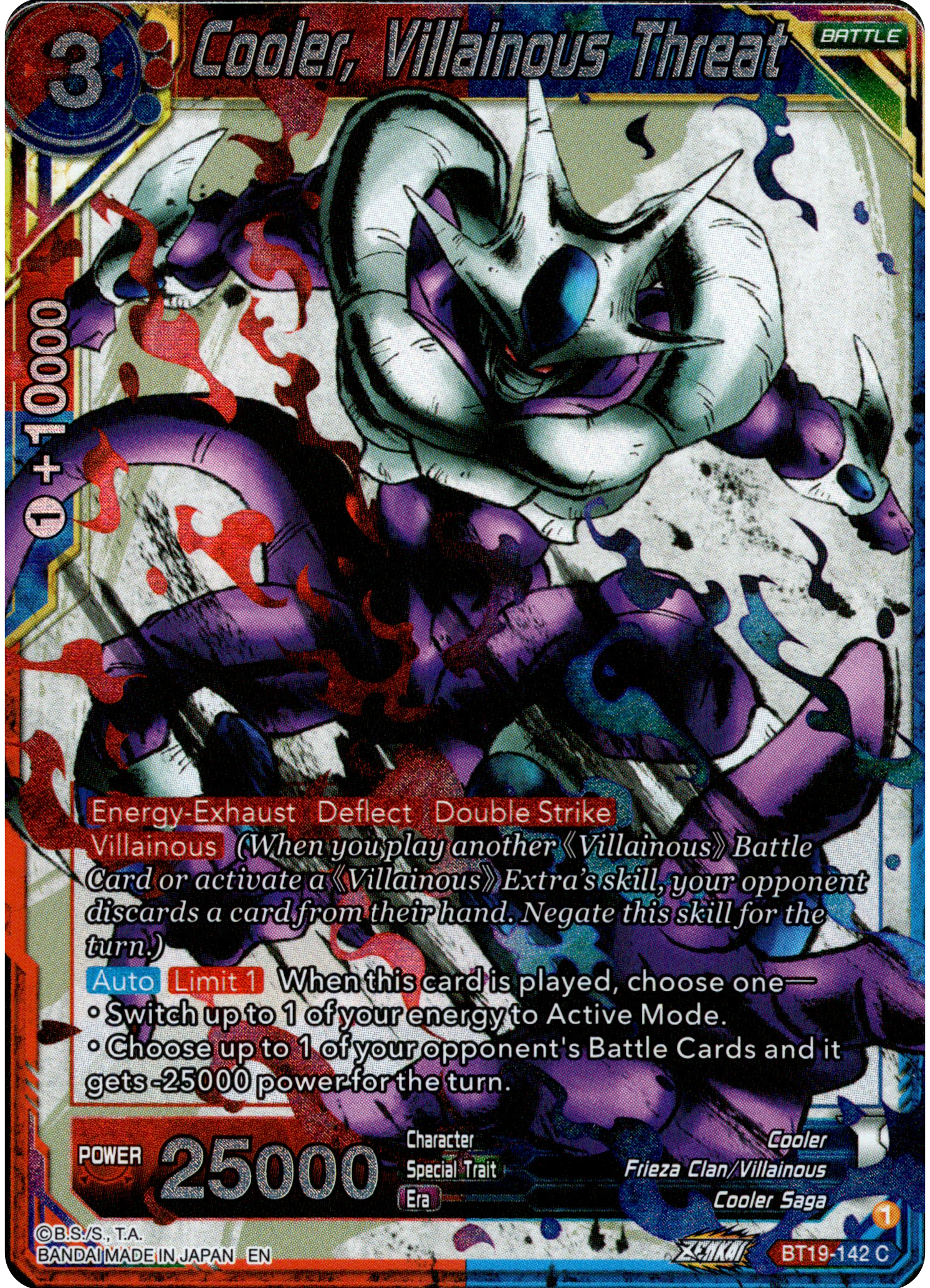 Cooler, Villainous Threat - BT19-142 - Fighter's Ambition - Foil - Card Cavern