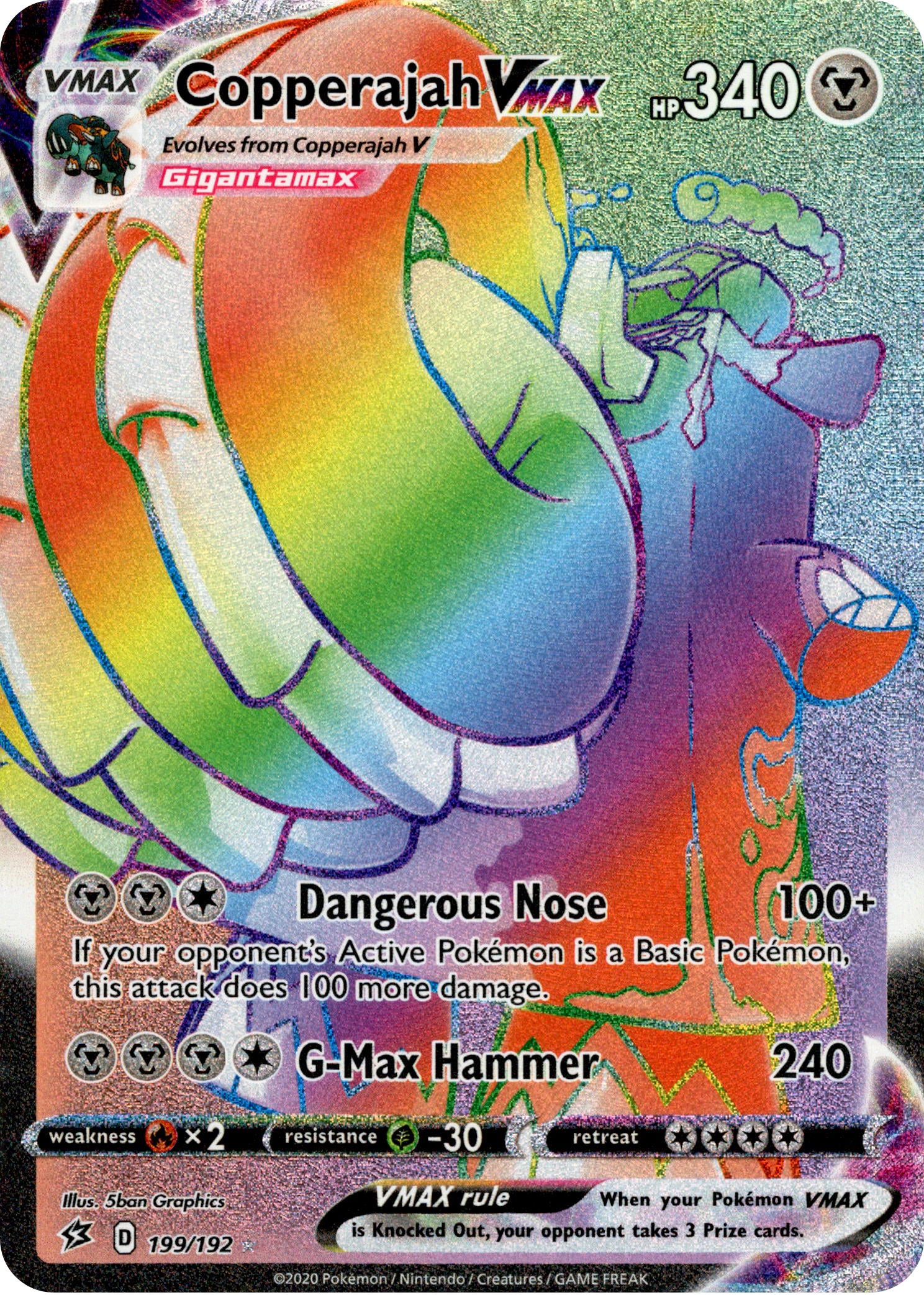 Copperajah VMAX Hyper Rare - 199/192 - Rebel Clash - Holo - Card Cavern