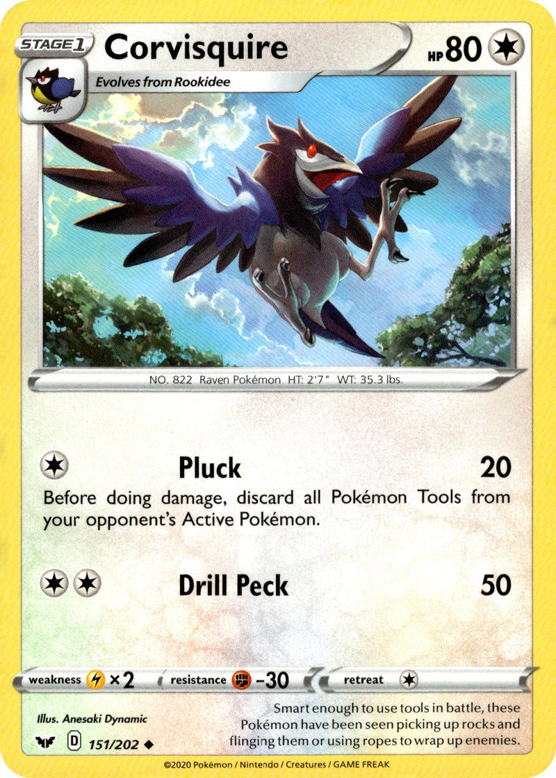 corvisquire pokemon card value Hop's 134/159 Reverse Holo The item may be similar but not exactly the same as the image (e.g Hop's Corvisquire - 134/159 -