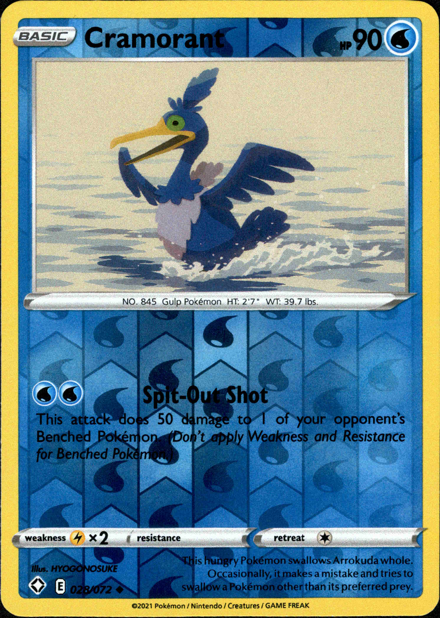 Cramorant - 028/072 - Shining Fates - Reverse Holo - Card Cavern