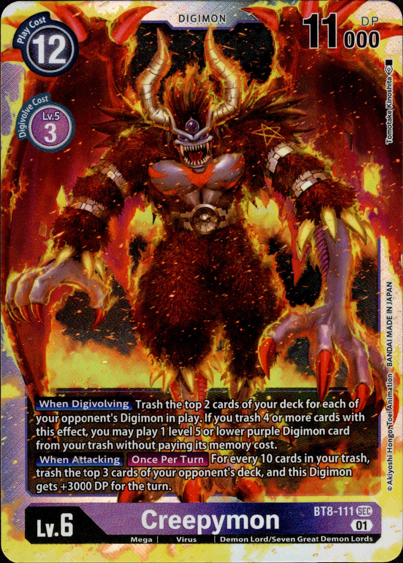 digimon new awakening card list price Digimon Trading Card Game New Awakening Secret Rare Creepymon Bt8-111