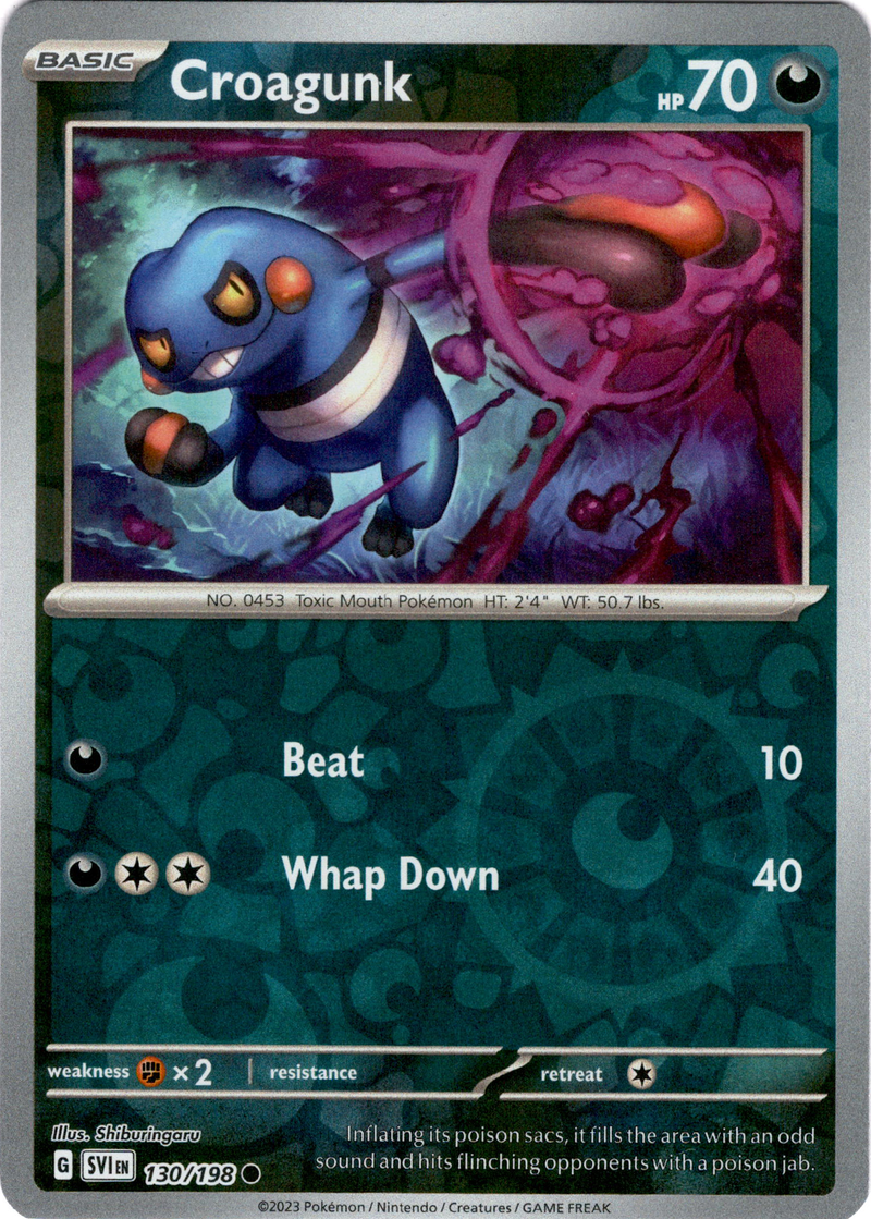 Croagunk - 130/198 - Scarlet & Violet - Reverse Holo – Card Cavern