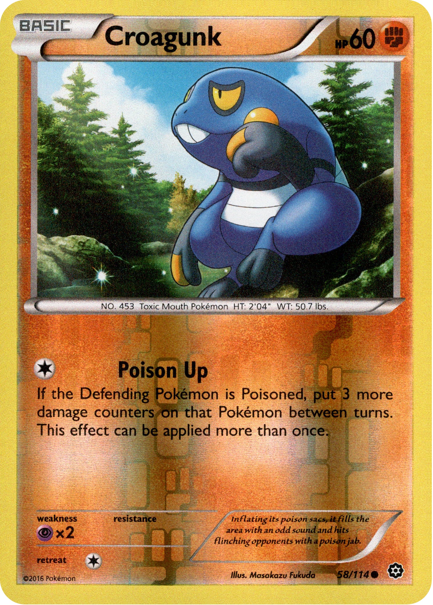 Croagunk - 58/114 - Steam Siege - Reverse Holo - Card Cavern