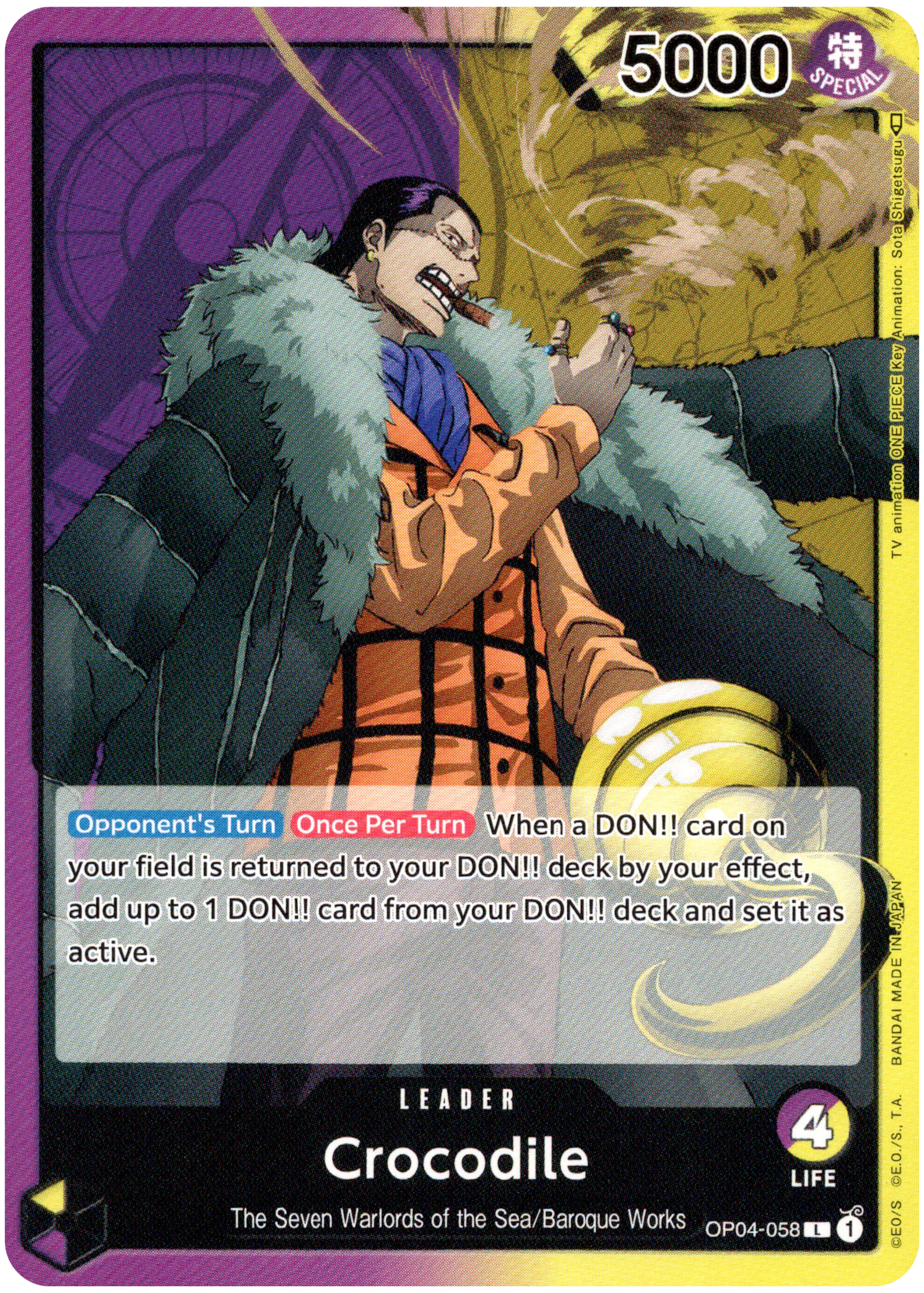 Crocodile - OP04-058 L - Kingdoms of Intrigue - Card Cavern