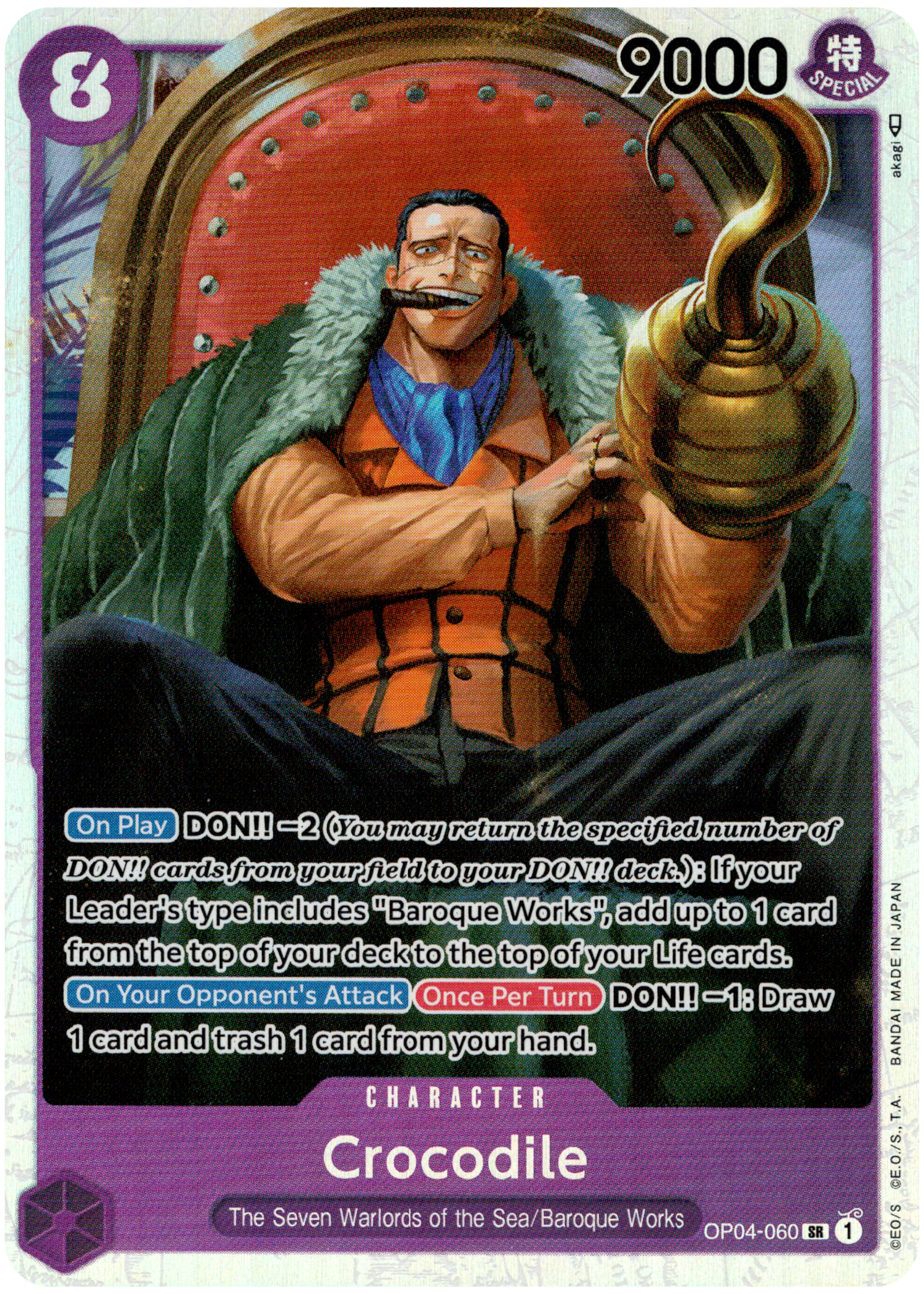 Crocodile - OP04-060 SR - Kingdoms of Intrigue - Foil - Card Cavern