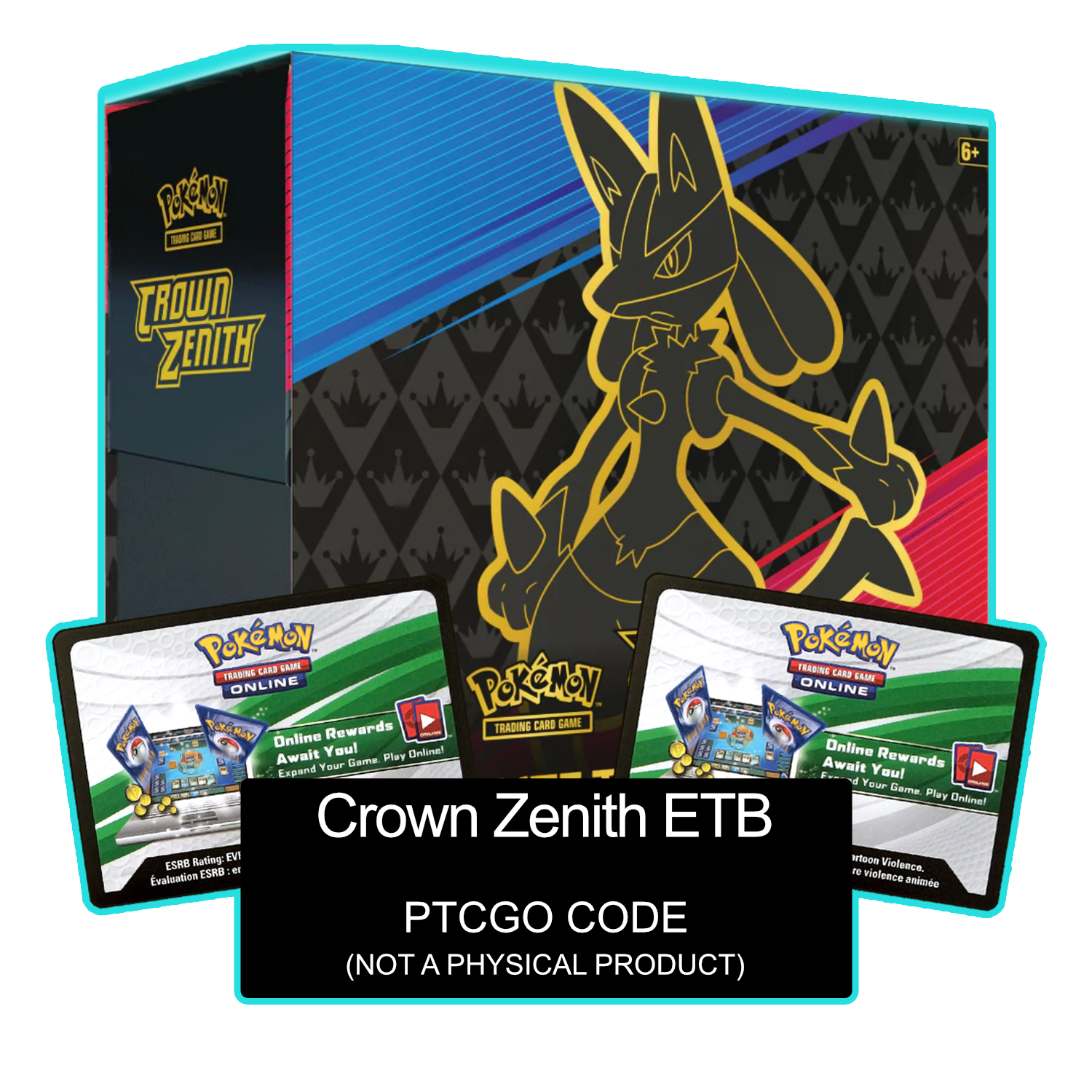 Crown Zenith ETB - Sleeves and Deck Box - PTCGL Code - Card Cavern