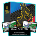 Crown Zenith ETB - Sleeves and Deck Box - PTCGL Code - Card Cavern