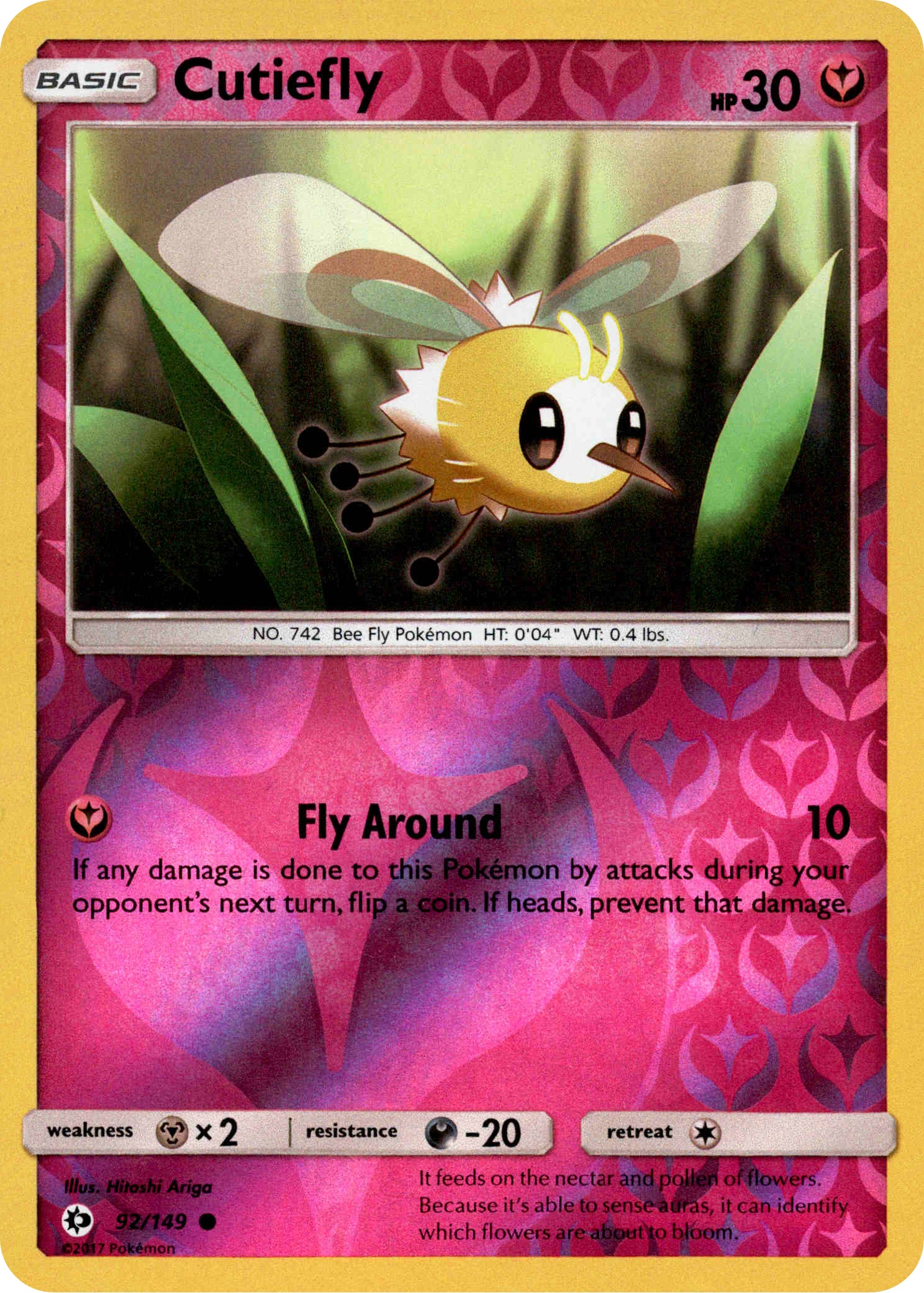 Cutiefly - 92/149 - Sun & Moon - Reverse Holo - Card Cavern