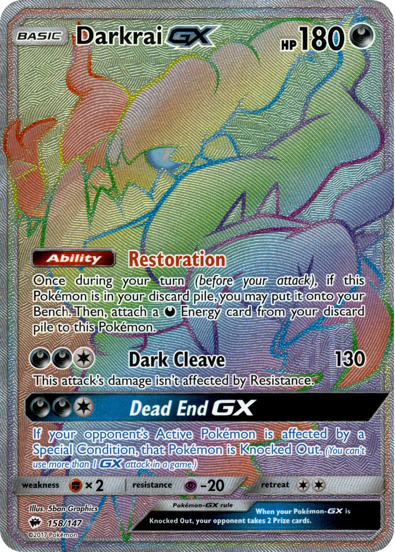 Darkrai GX Hyper Rare - 158/147 - Burning Shadows