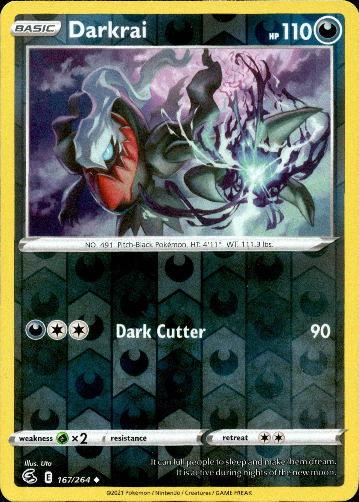 Darkrai - 167/264 - Fusion Strike - Reverse Holo - Card Cavern