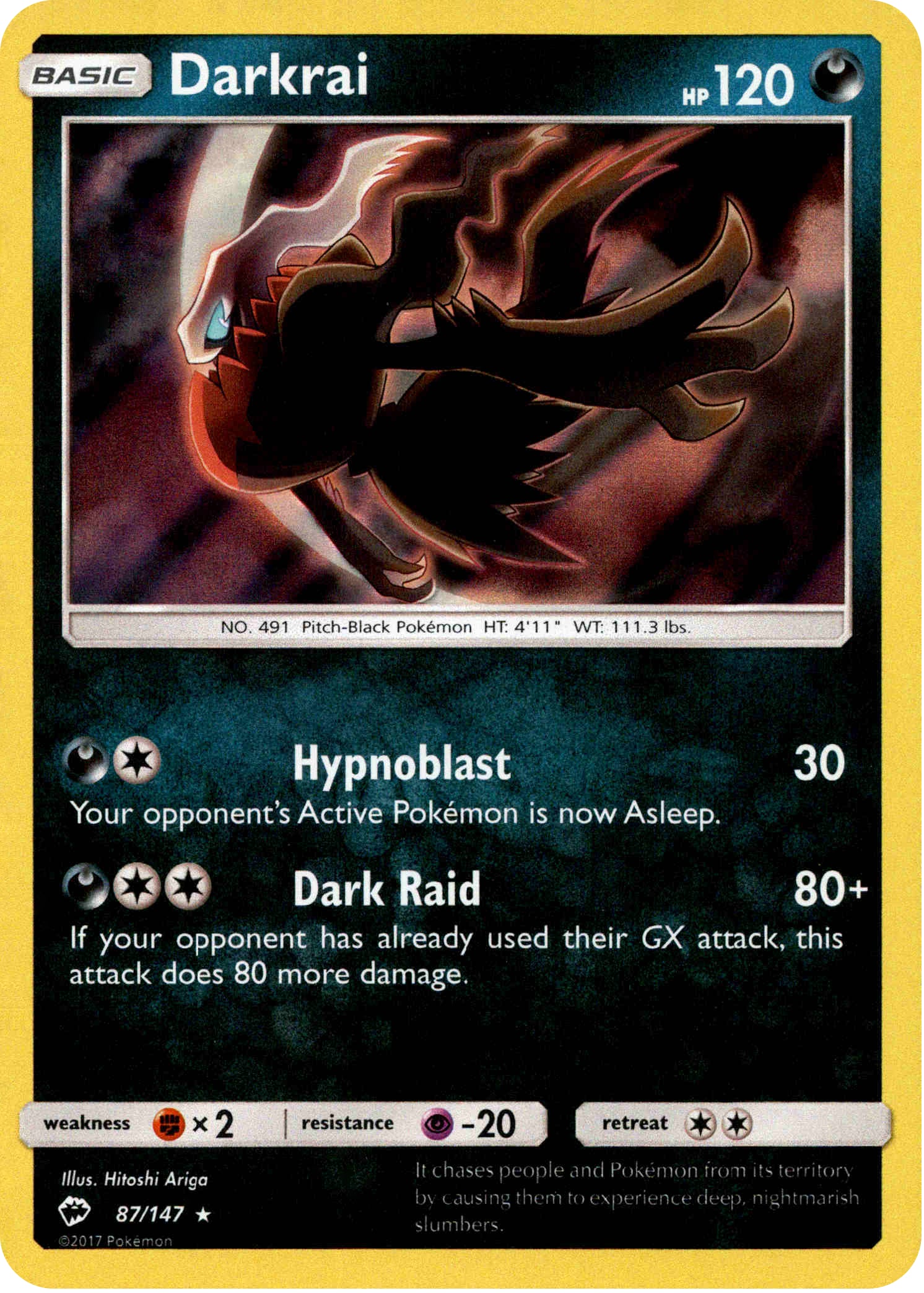 Darkrai - 87/147 - Burning Shadows - Holo - Card Cavern