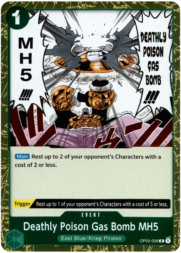 Deathly Poison Gas Bomb MH5 - OP03-038 R - Pillars of Strength - Foil - Card Cavern